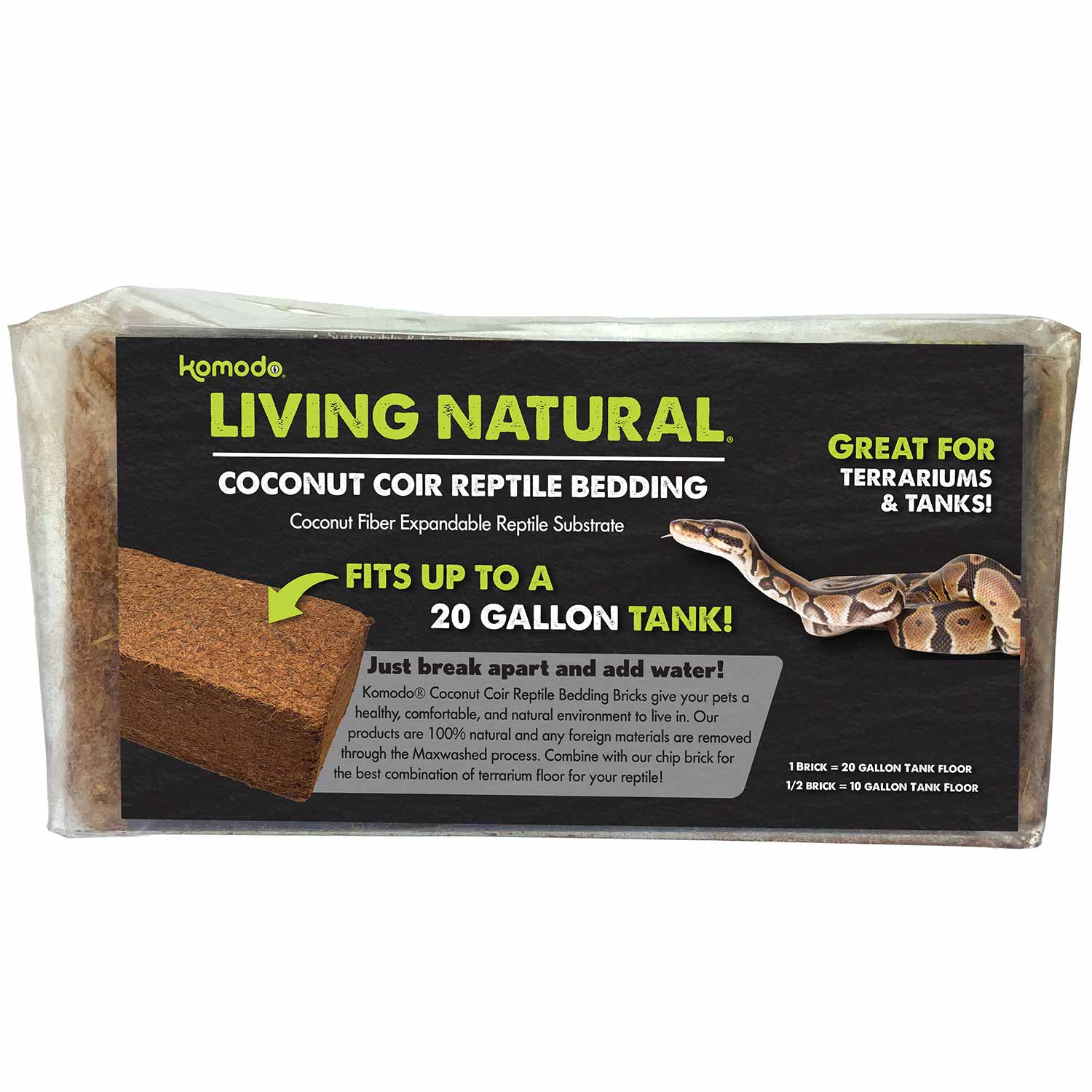 Komodo Coir Reptile Bedding for Terrariums or Tanks
