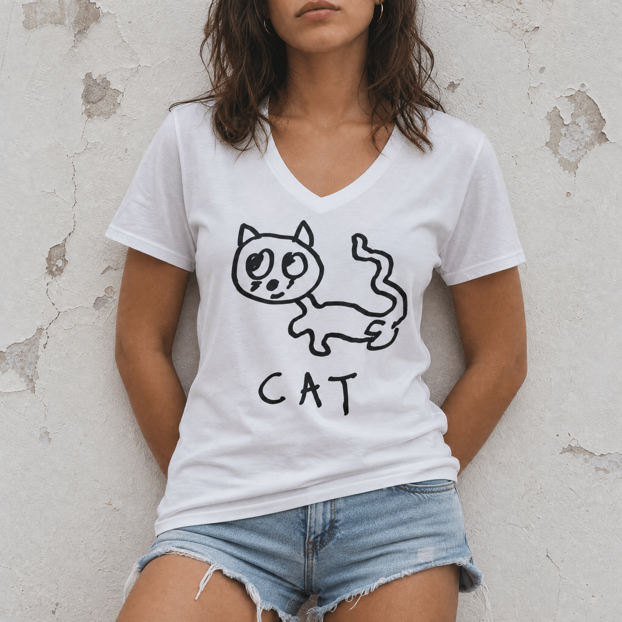 Cat - Women's V-Neck Tee
