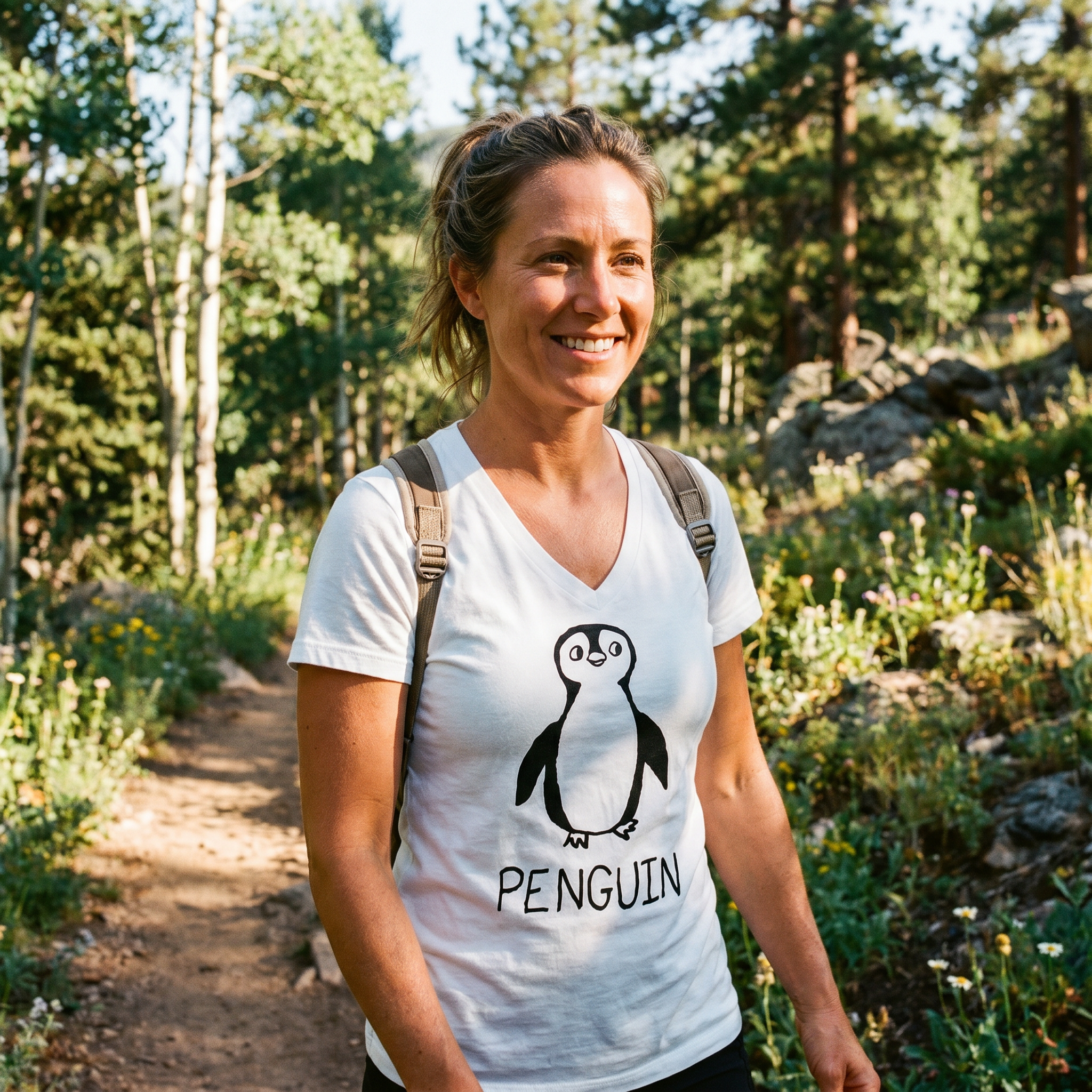 Penguin - Women's V-Neck Tee
