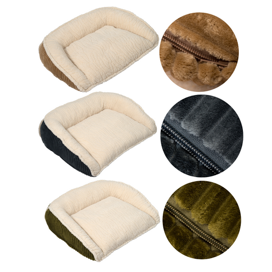 Scout Perfect Bolster Dog Bed - Corduroy with Recycled Fill