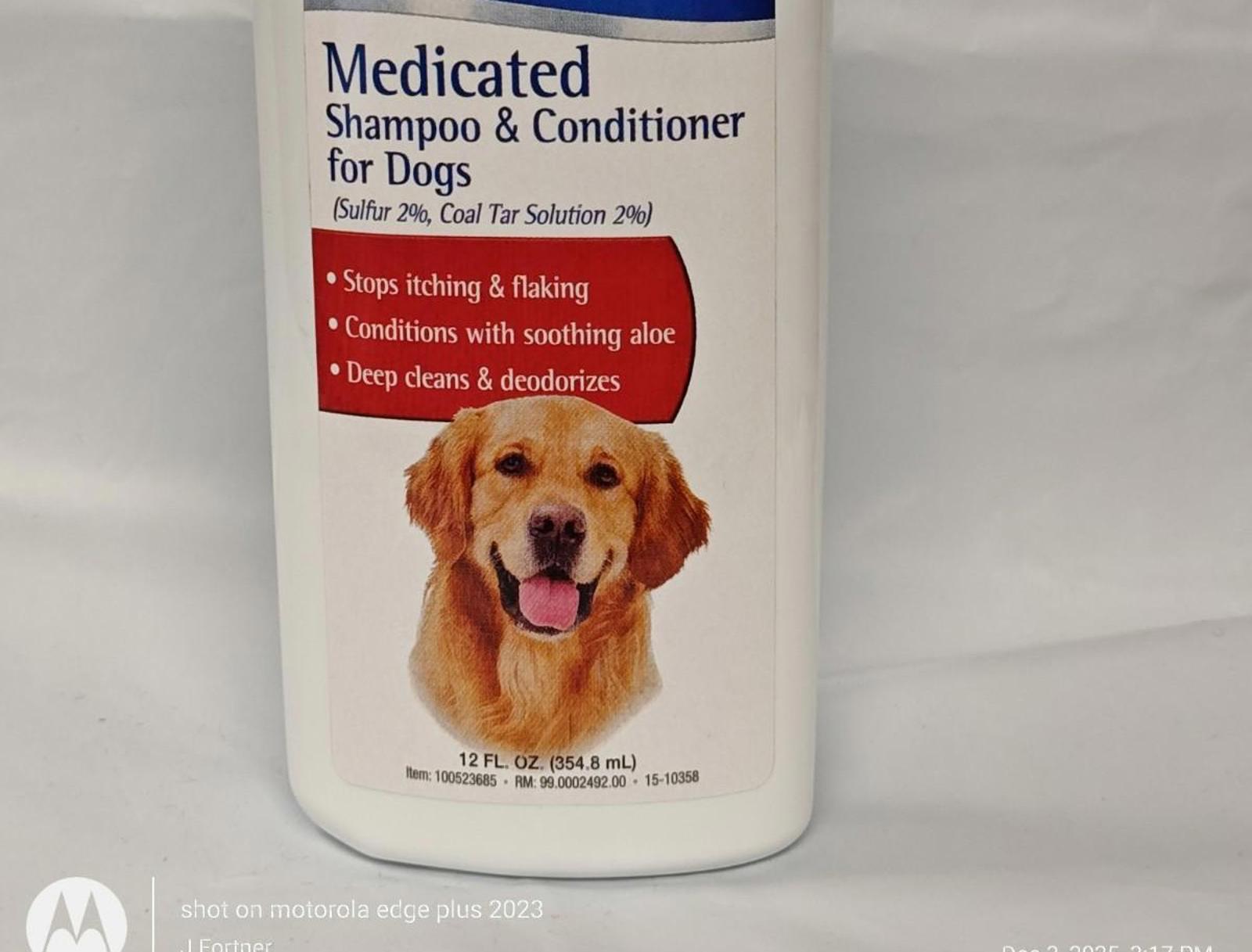 Medicated Shampoo & Conditioner for Dogs 12 oz Sulfa/Coal Tar solution