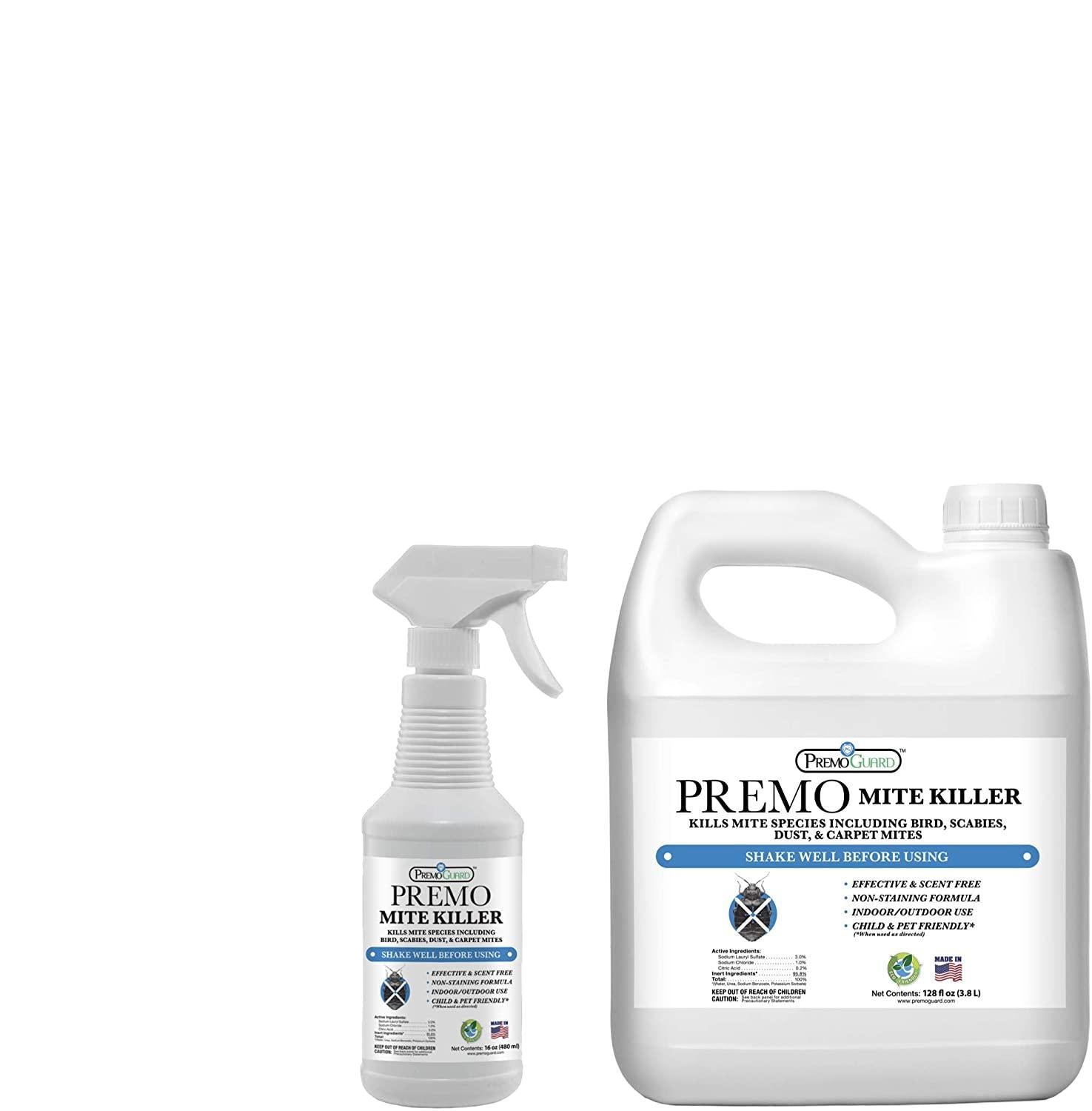 Premo Guard Mite Killer Spray - 128 oz Natural & Non-Toxic