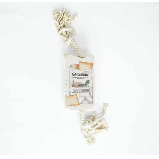 Nola Tawk Cafe Du Monde Dog Rope Toy with Squeaker