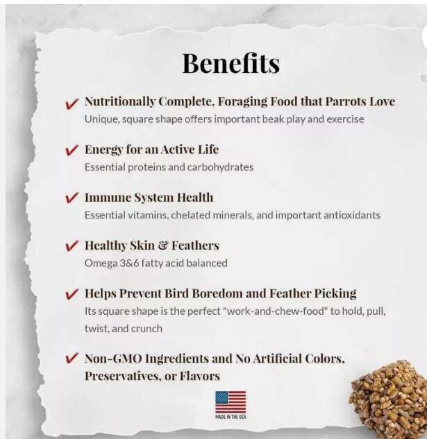 Lafeber Classic Avi-Cakes for Parrot 12-Oz Nutri-berries Bird Food Parrot Food