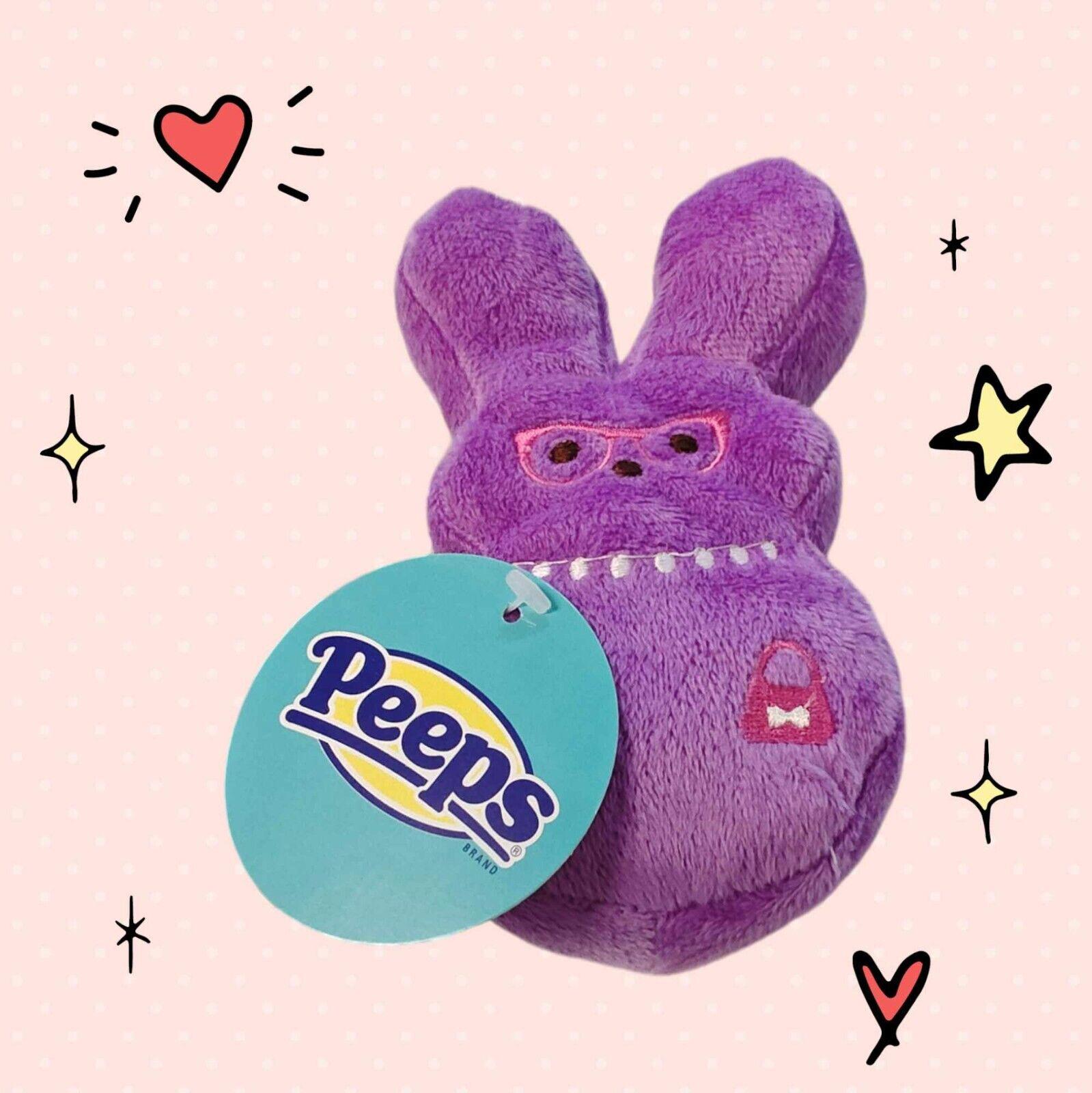Peeps Purple  Squeaker Stuffed Dog Toy Easter 6"