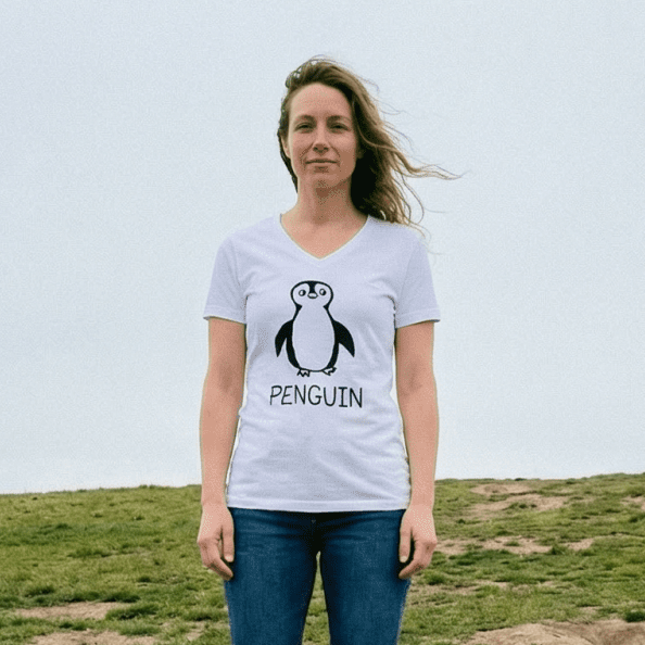 Penguin - Women's V-Neck Tee
