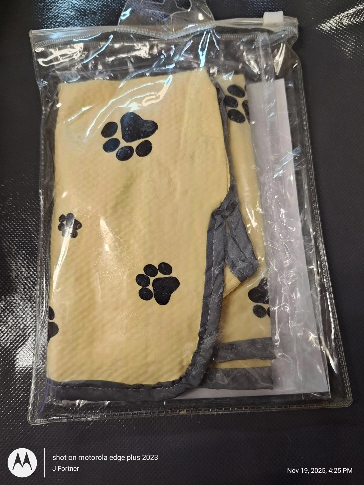 Cooling Vest for Dogs, Yellow with Black Paw Prints (Xtra Small) Canine Chiller