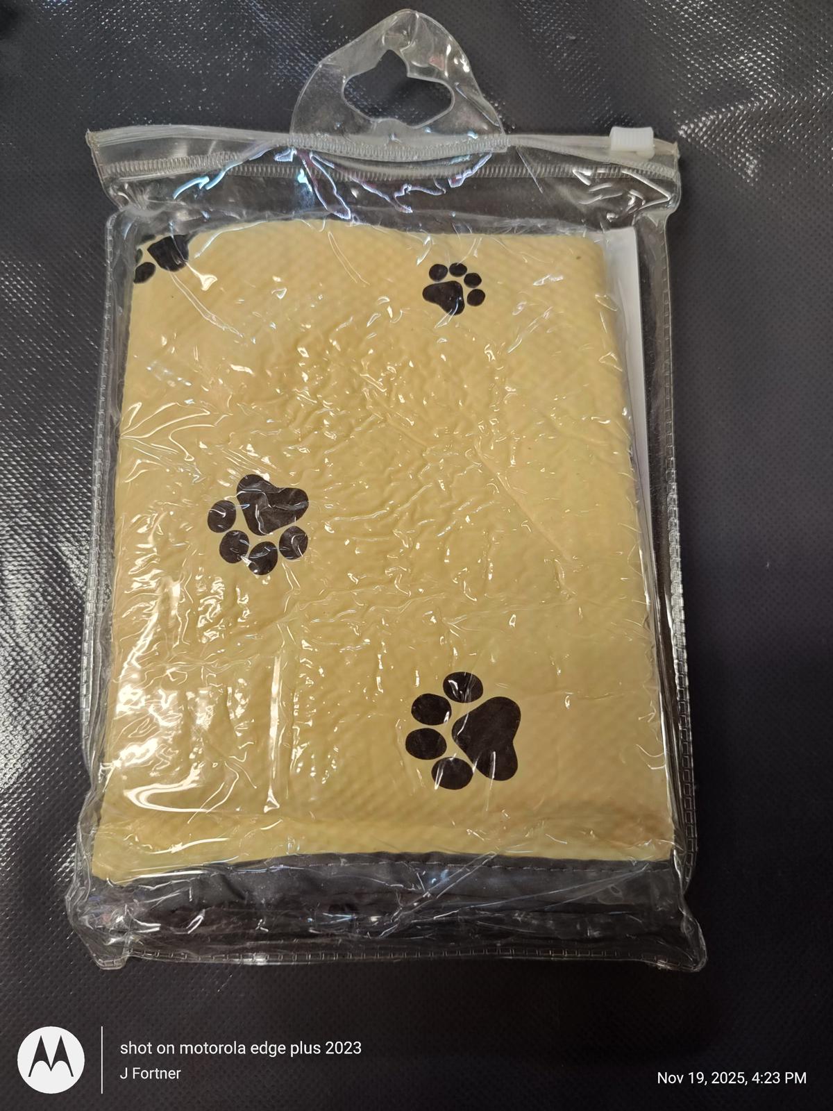 Cooling Vest for Dogs, Yellow with Black Paw Prints (SM) Canine Chiller