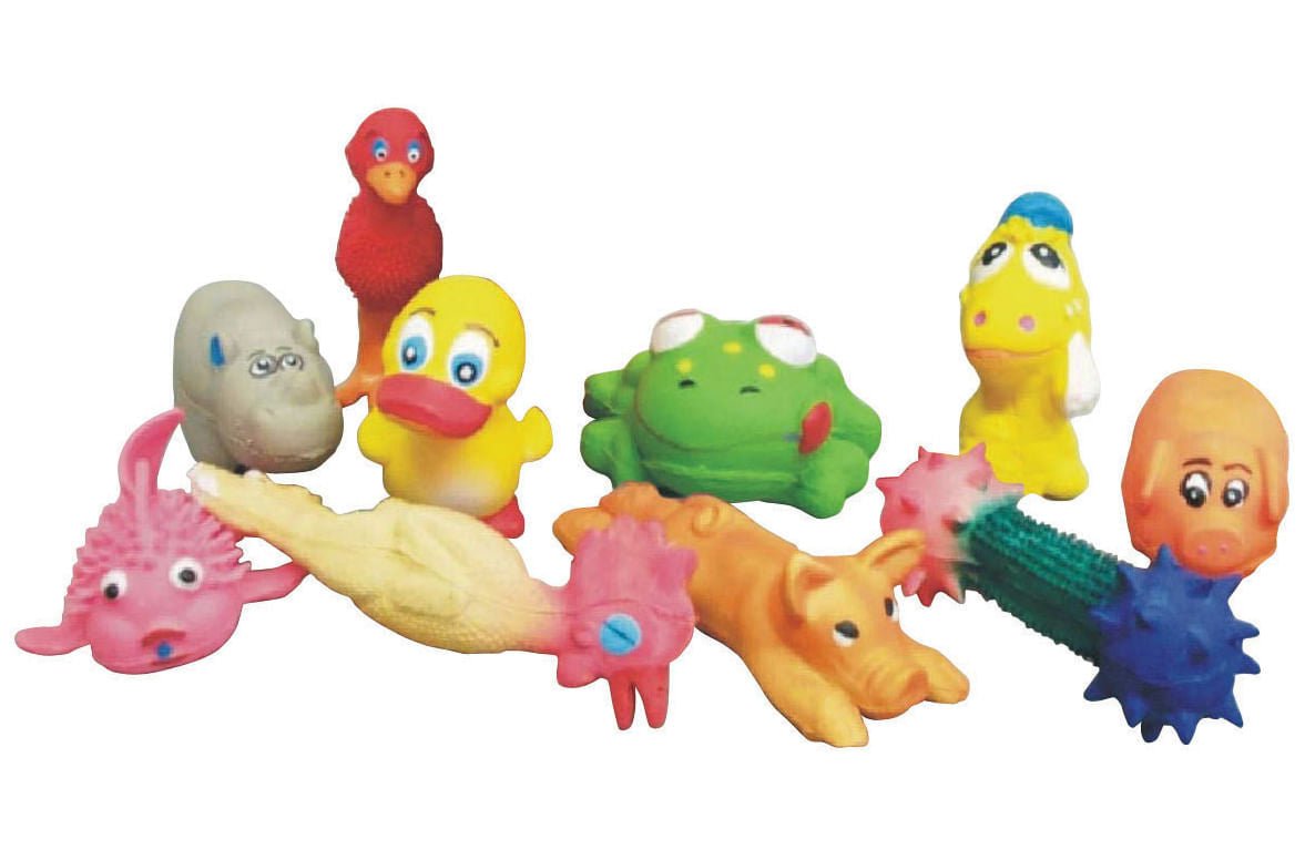 Jeffers Pip Squeaks Latex Dog Toys, Assorted, Each