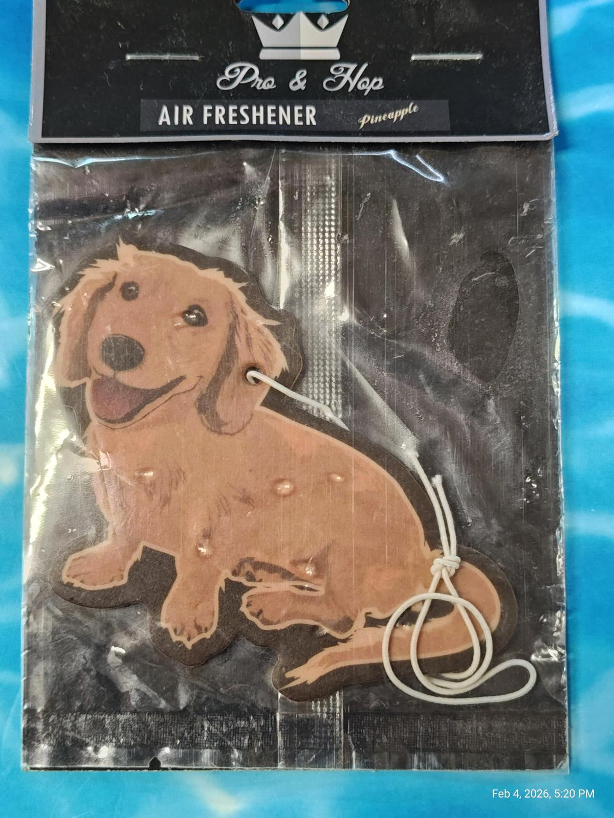 Dauchund Air Fresheners 3 Pack  Pineapple Scent  Brand New Sealed