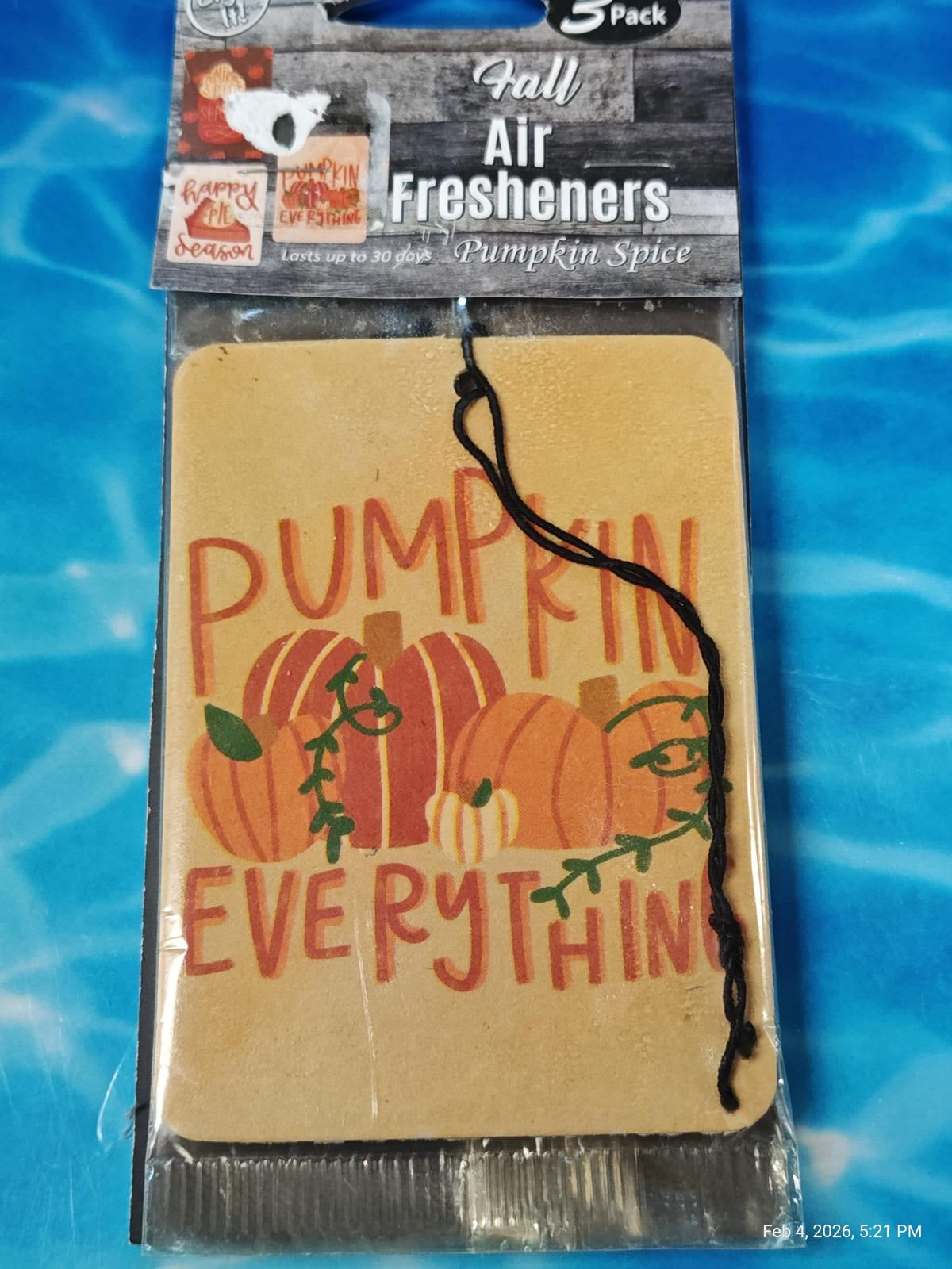 Pumpkin Spice Air Fresheners 3 Pack – Cozy Fall Vibes by PNC Family FInds