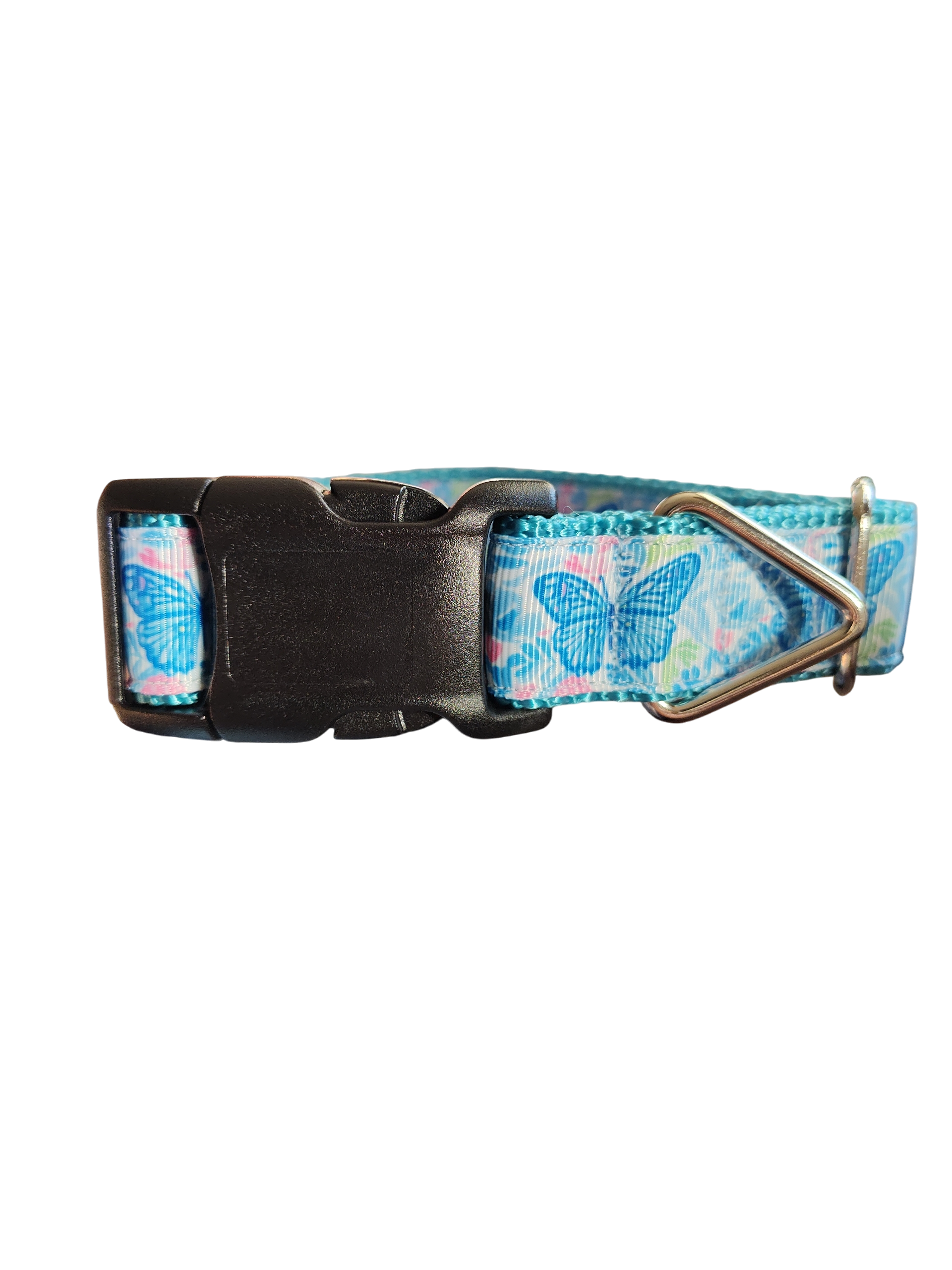 Blue Butterflies Nylon Dog Collar