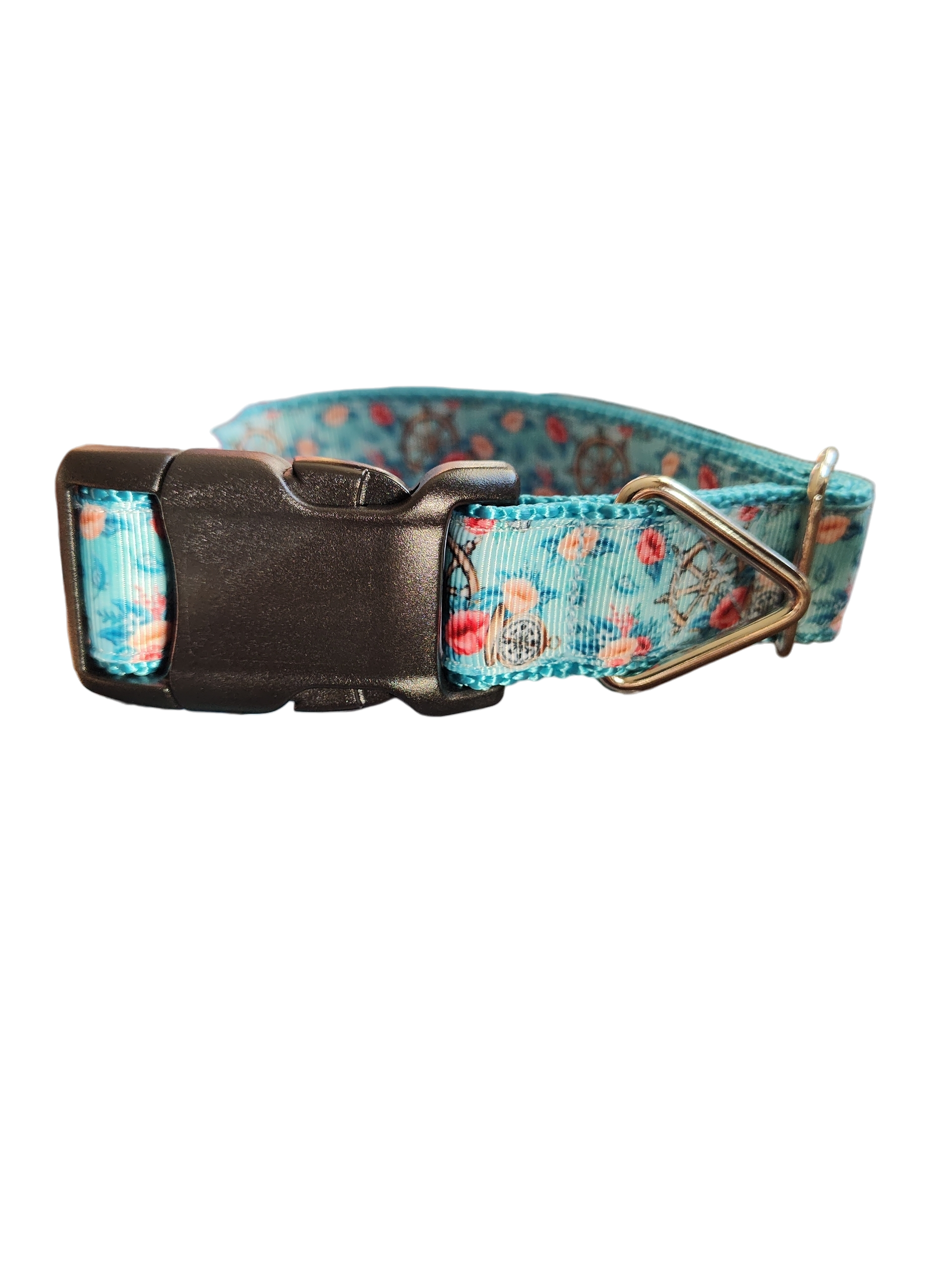 Ship Wheels & Compass Nylon Dog Collar