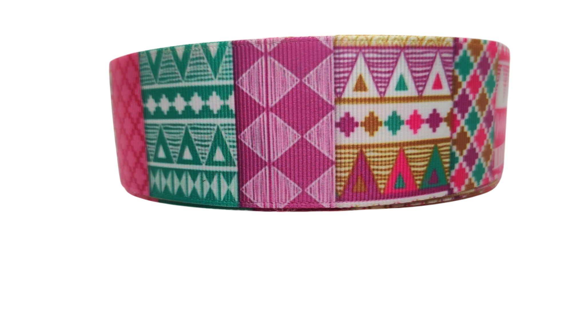 1.5" Wide Busy Body Tribal Patterns Nylon Dog Collar