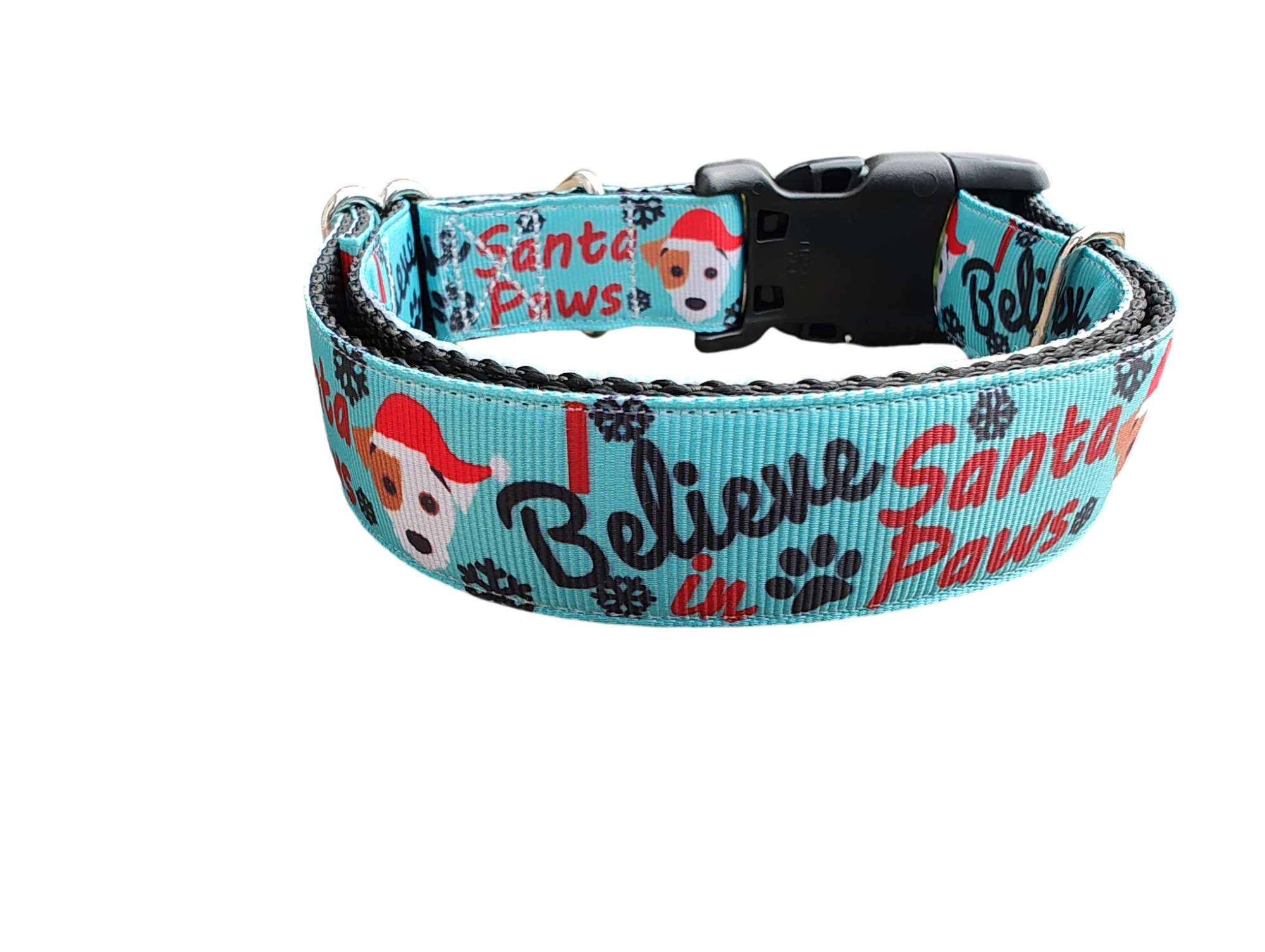 Believe In Santa Paws Christmas Nylon Dog Collar