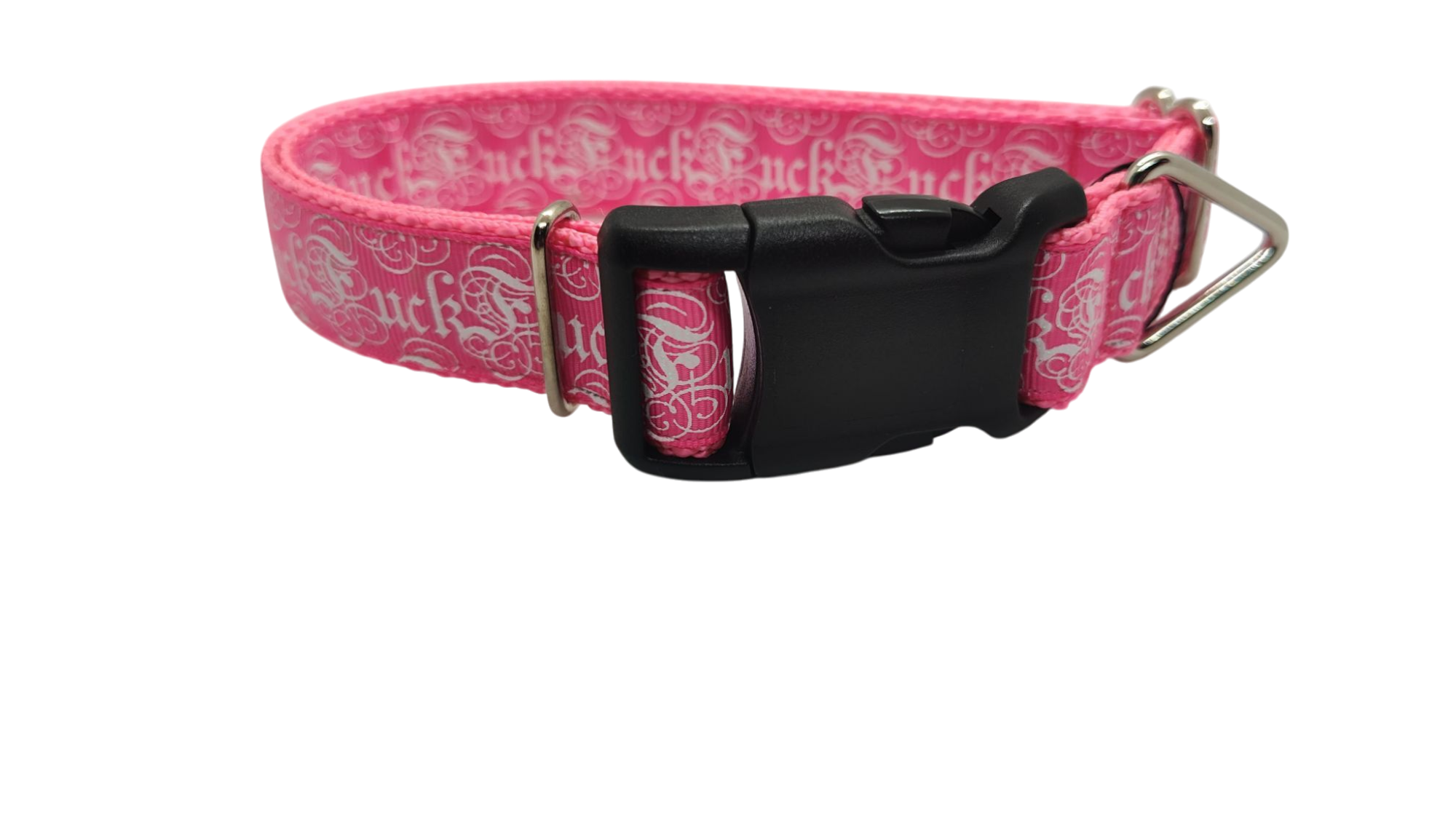 Fuck Pink Nylon Dog Collar