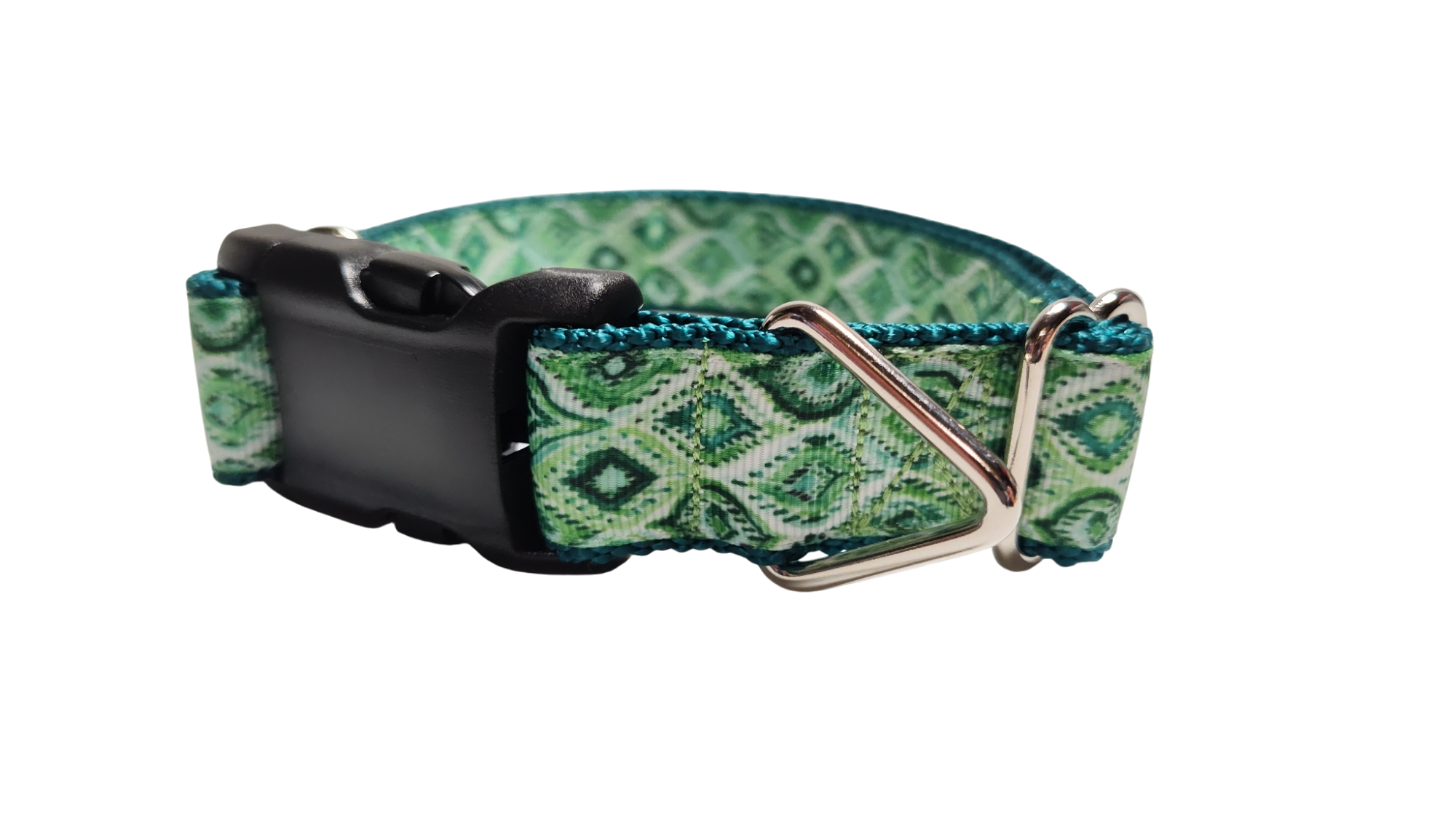 Moroccan Green Pattern Nylon Dog Collar
