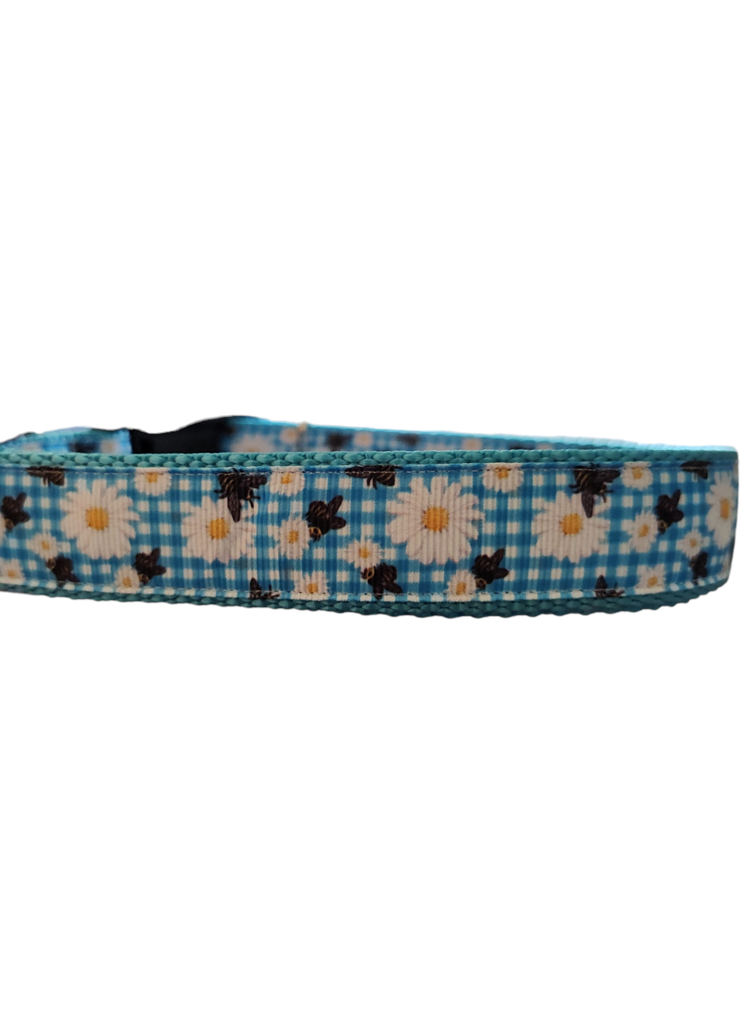 Daisy Bee Gingham Nylon Dog Collar