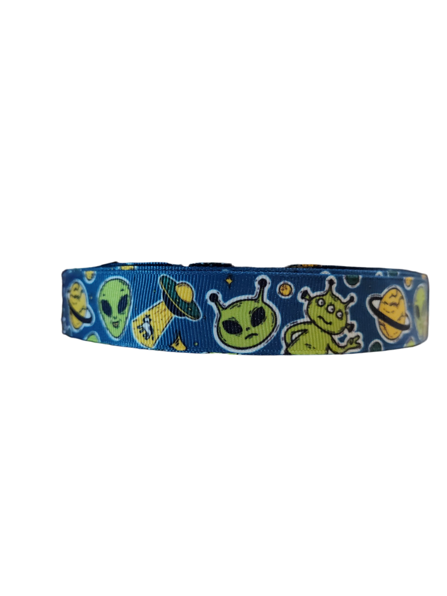 Green Aliens Nylon Dog Collar