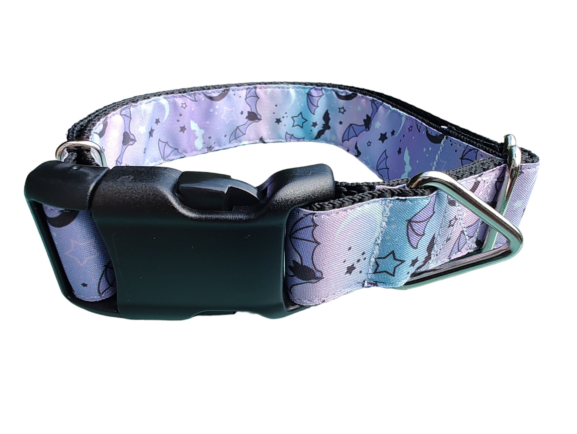Halloween Purple Bats Nylon Dog Collar