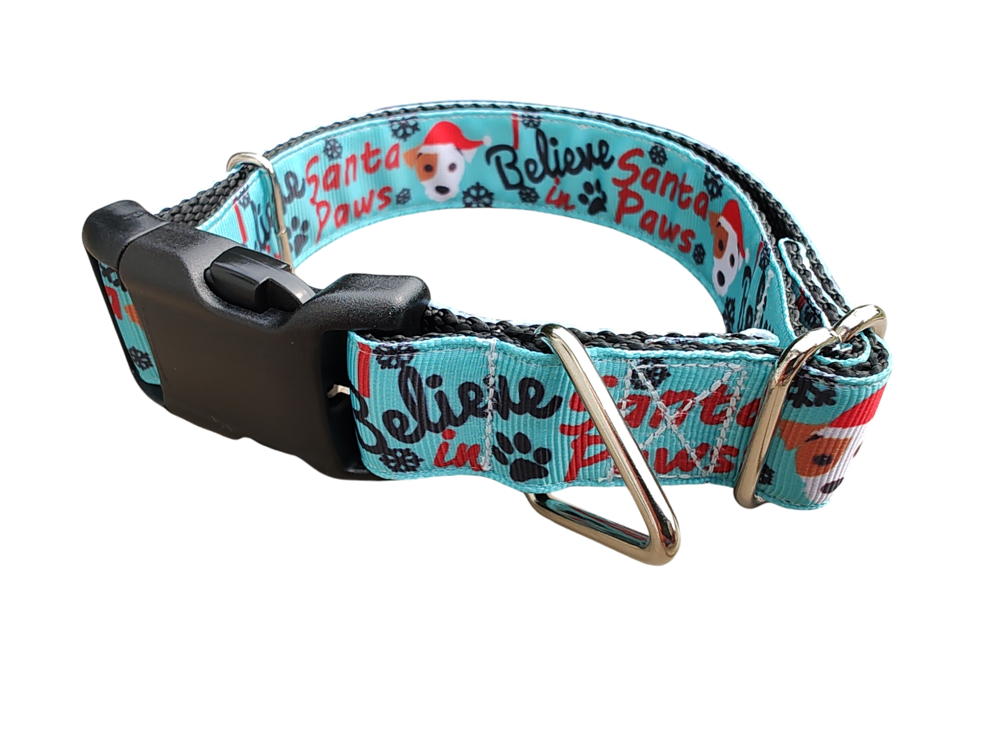 Believe In Santa Paws Christmas Nylon Dog Collar