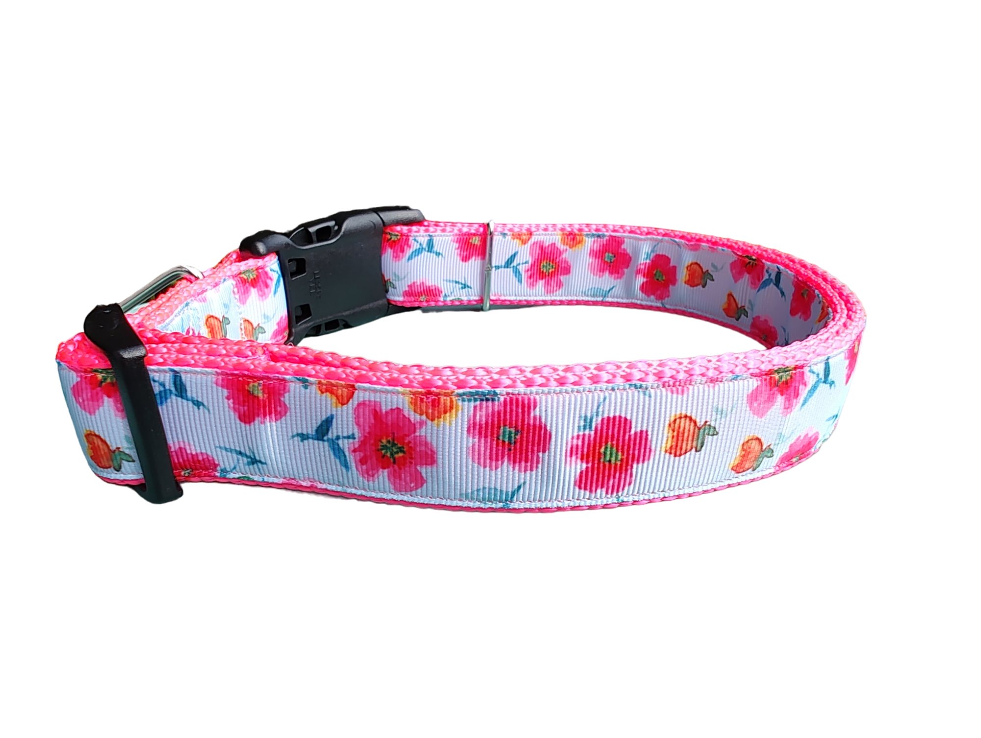 Bright Flowers Nylon Dog Collar