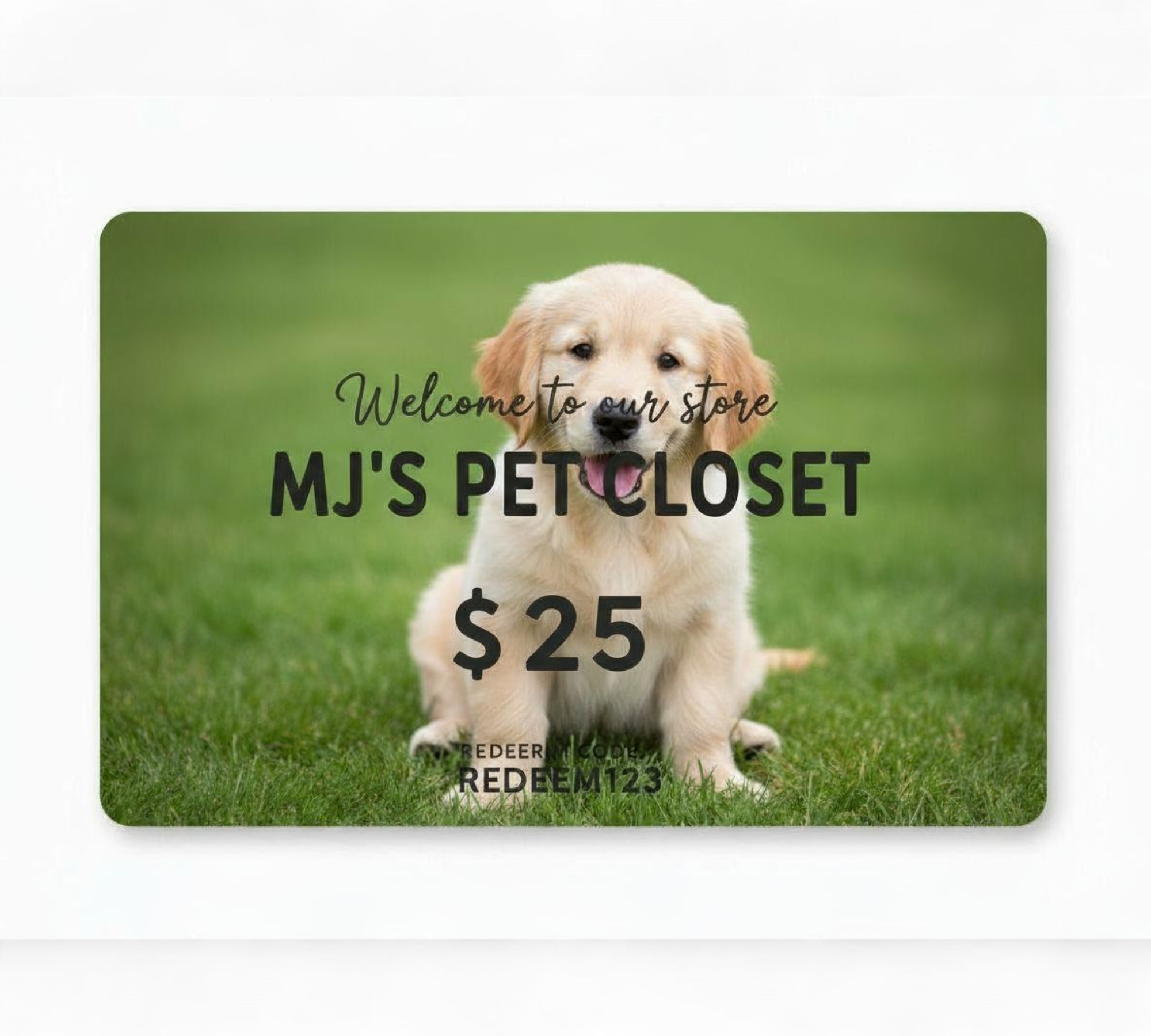 Mj's pet closet gift card