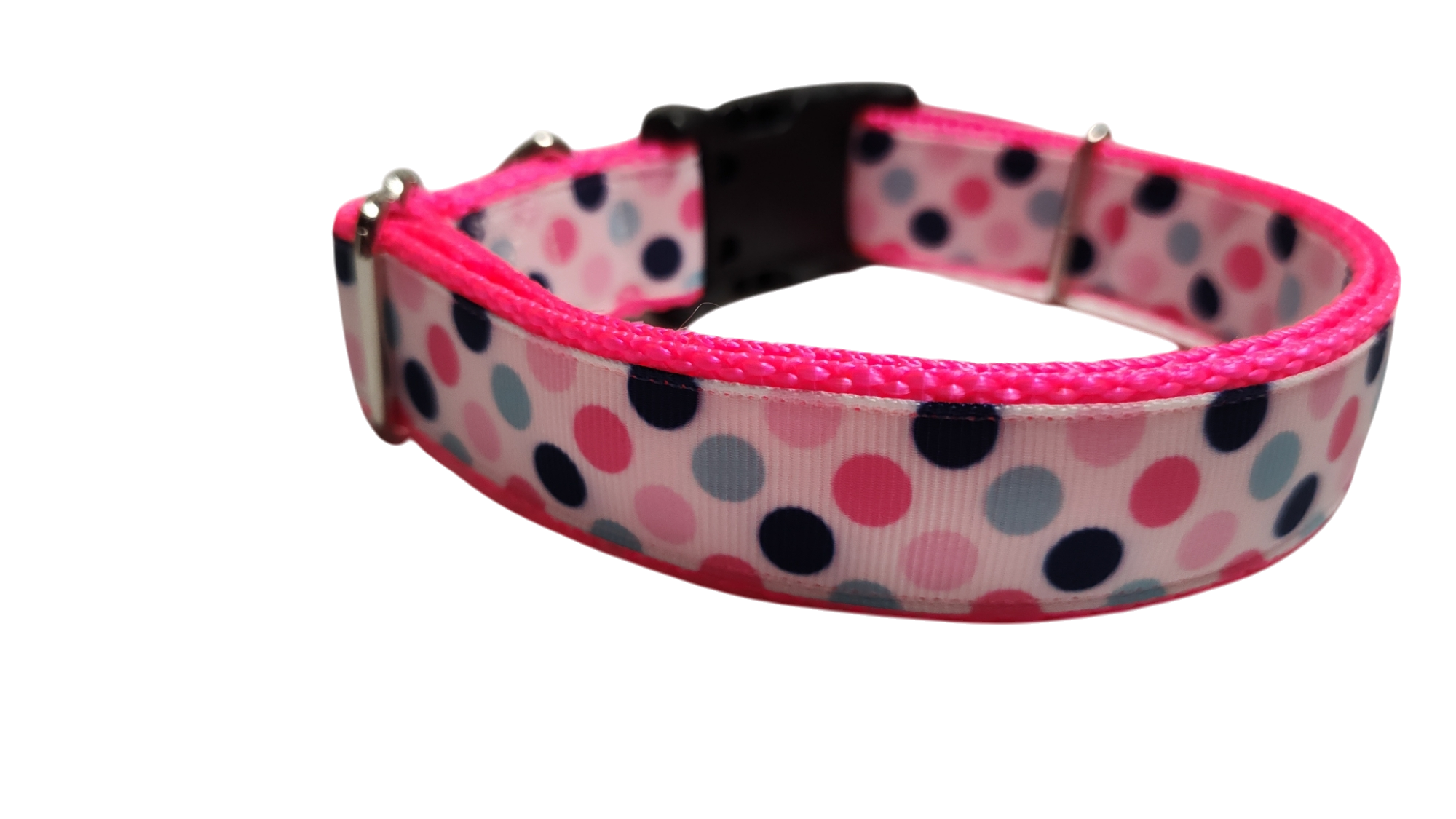 Polka Dots Pattern Nylon Dog Collar