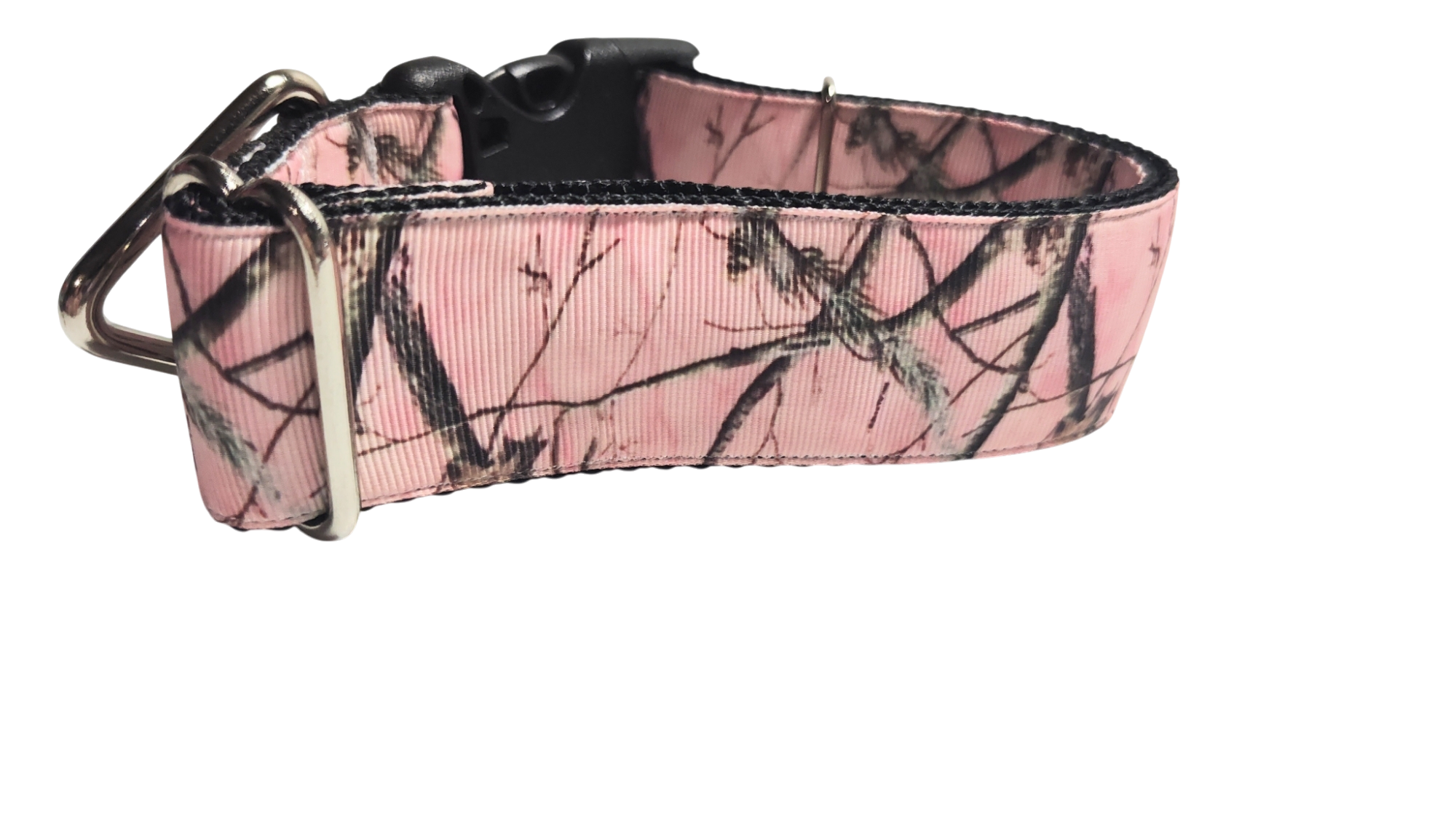 1.5" Wide Pink Camo Nylon Dog Collar