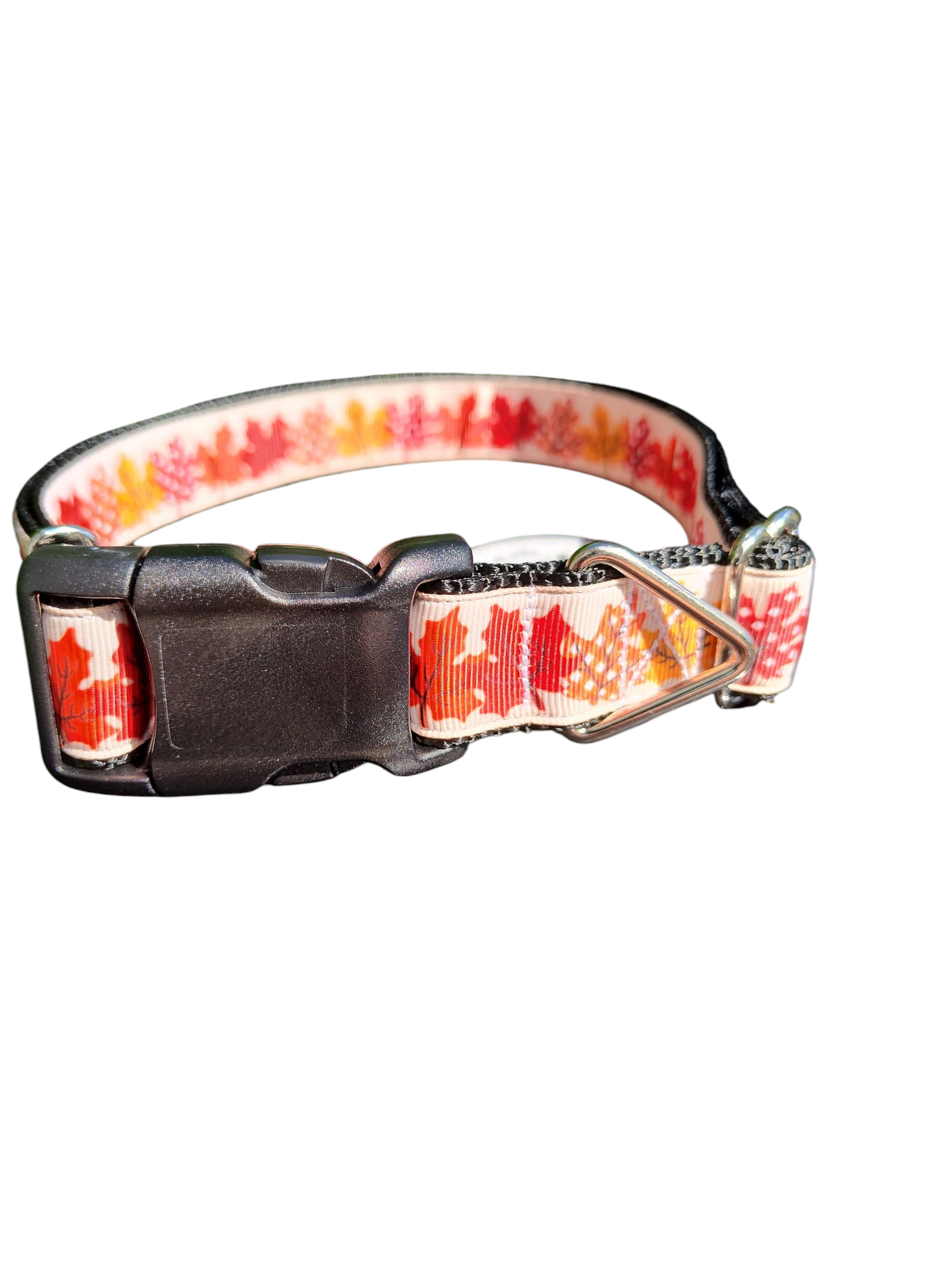 Maple Leaves Nylon Dog Collar