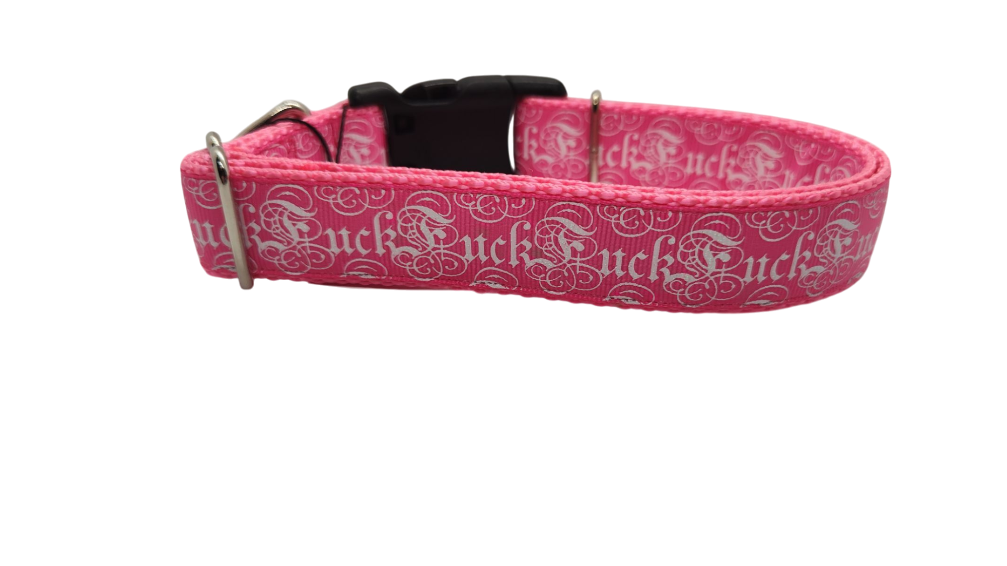 Fuck Pink Nylon Dog Collar