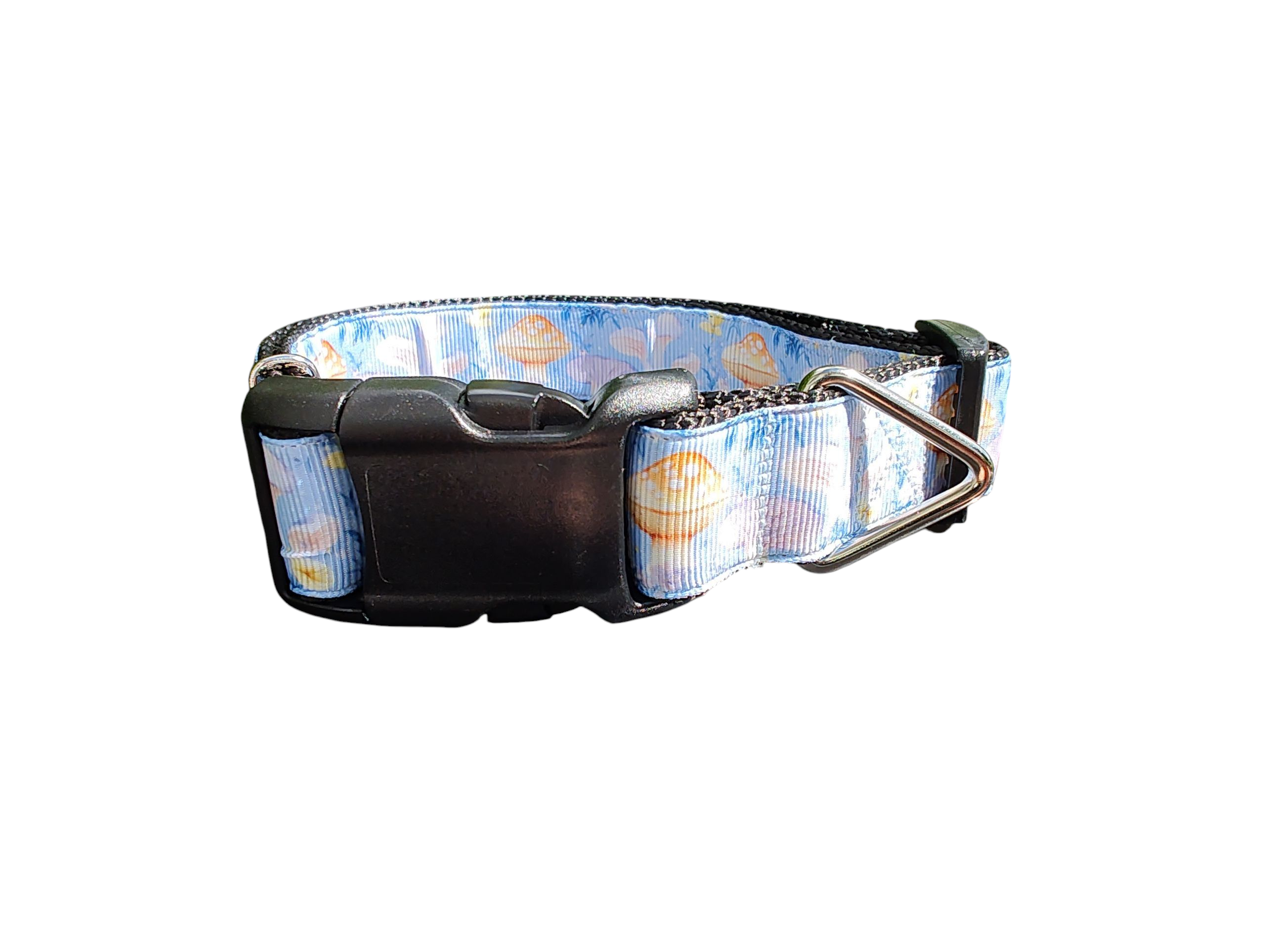 Blue Mushrooms Nylon Dog Collar