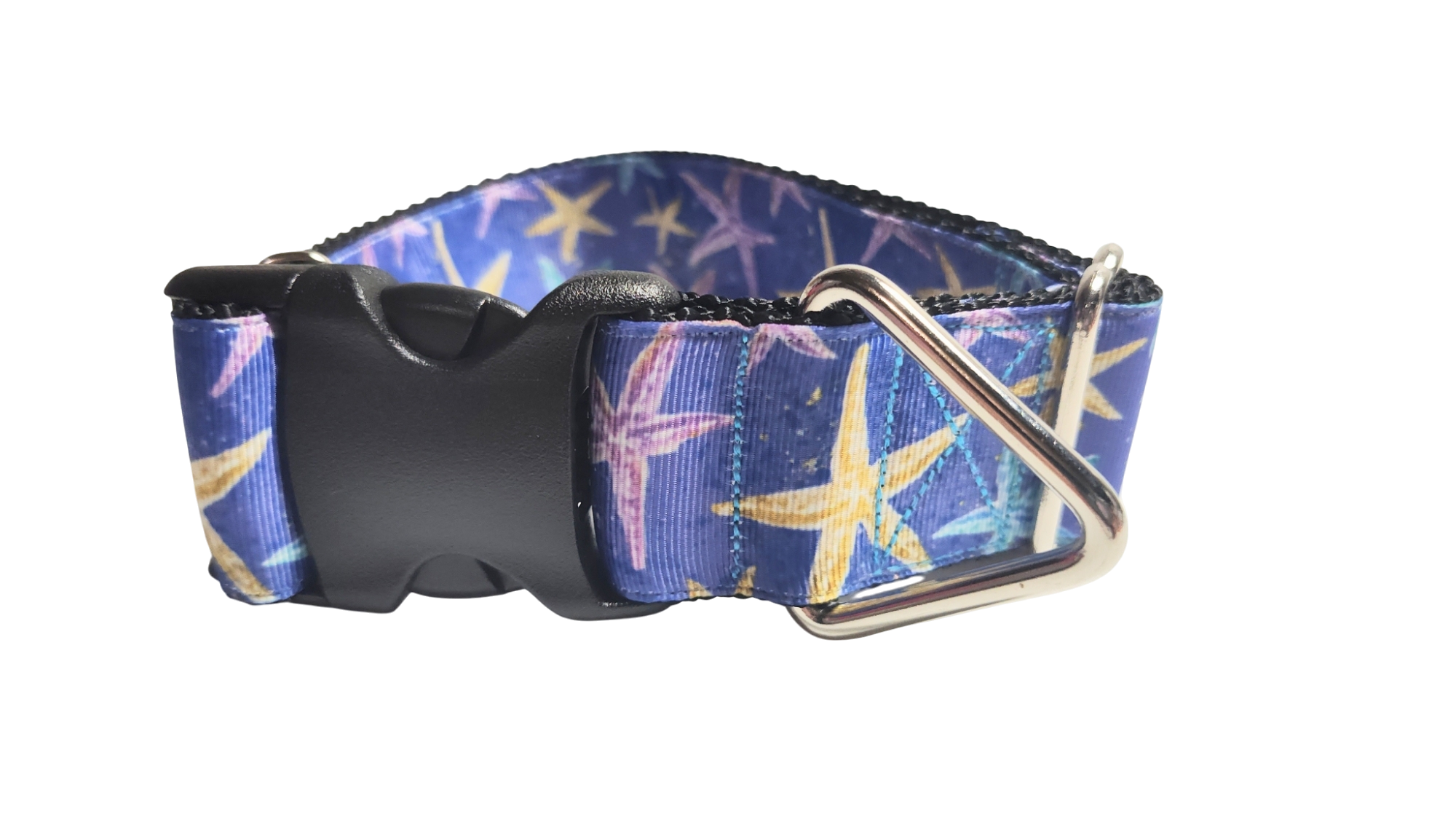 1.5" Wide Purple Starfish Nylon Dog Collar