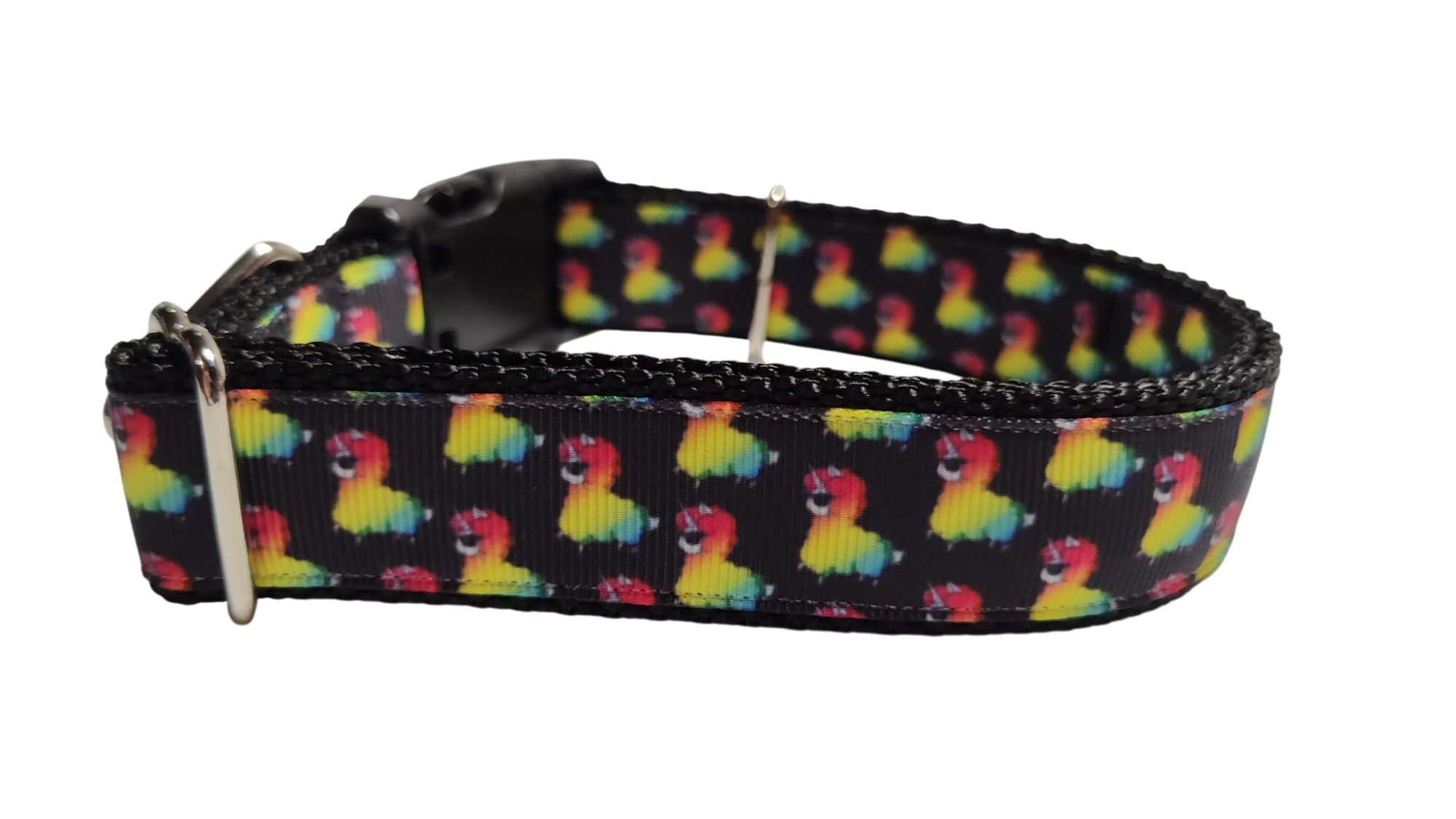 Rainbow Llamacorn Nylon Dog Collar