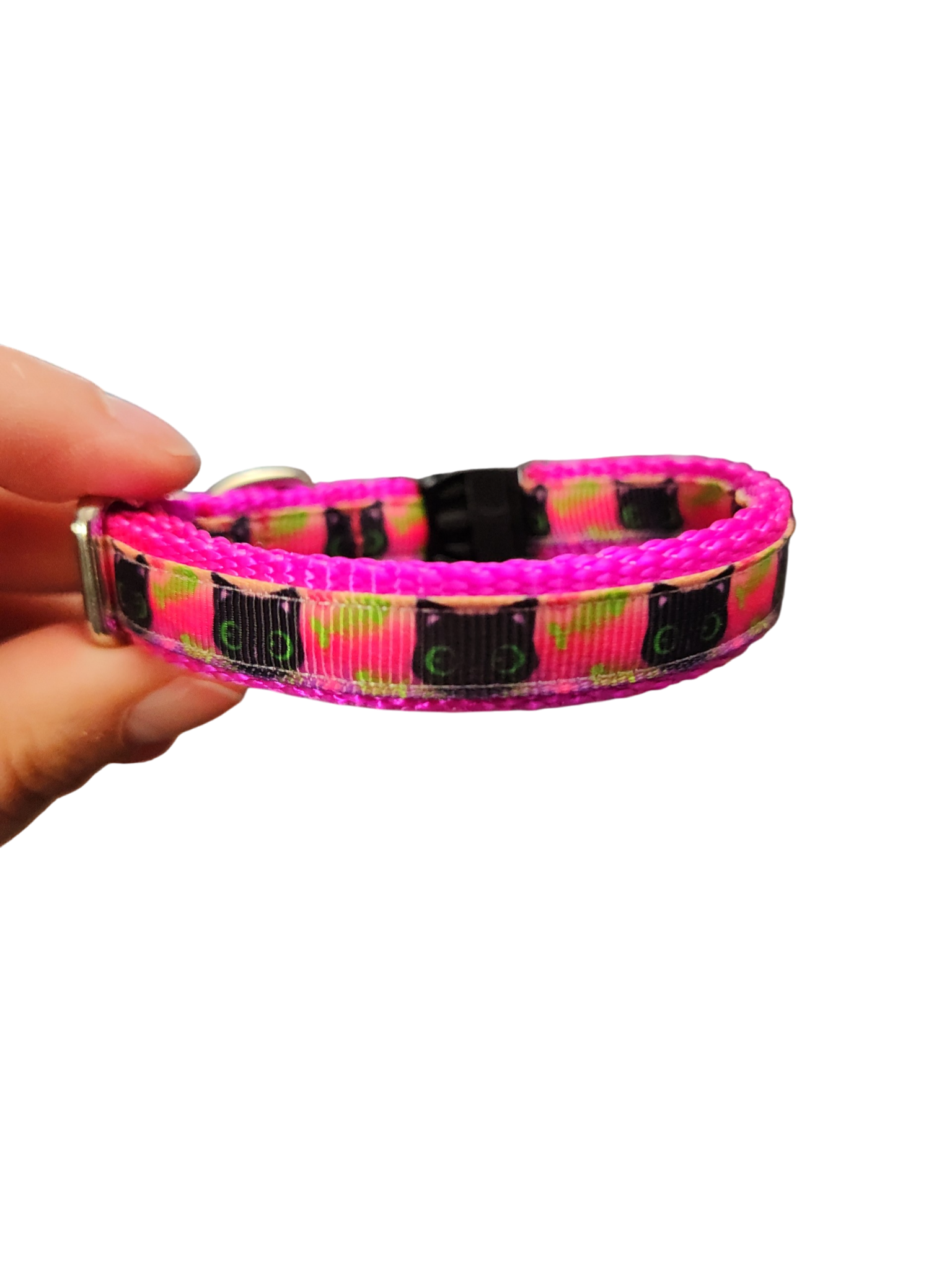 1/2" Black Cat Nylon Dog / Cat Collar