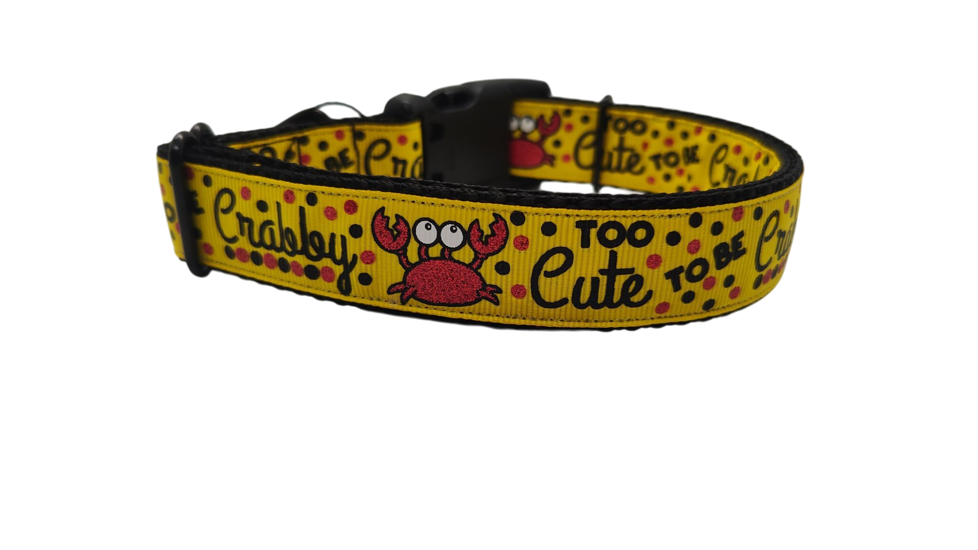 Too Cute To Be Crabby Nylon Dog Collar