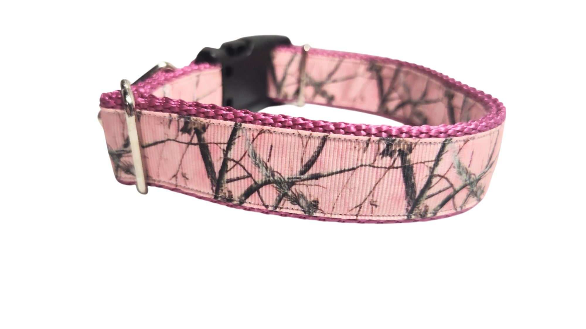 Pink Camo Nylon Dog Collar