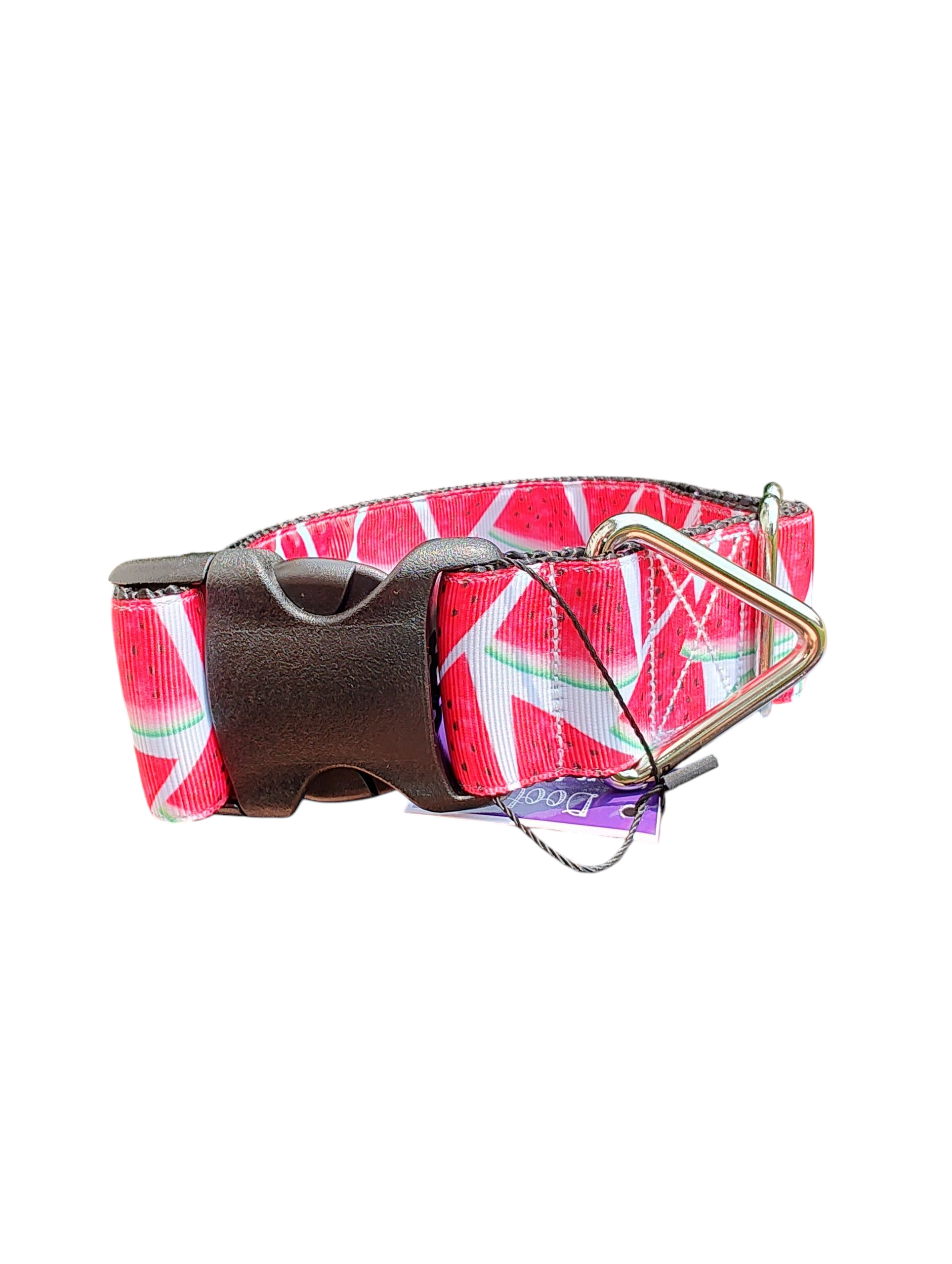 1.5" Wide Watermelon Slices Nylon Dog Collar