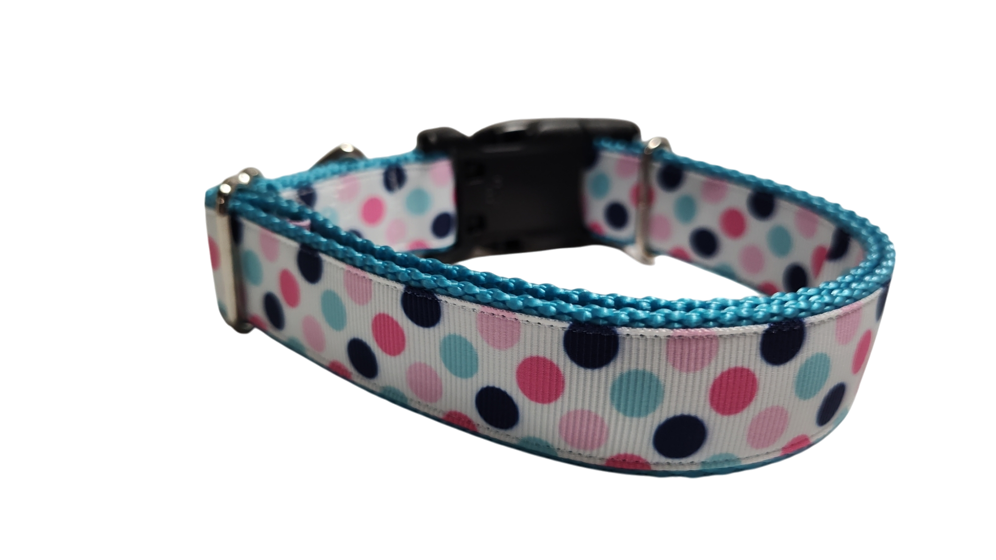 Polka Dots Pattern Nylon Dog Collar