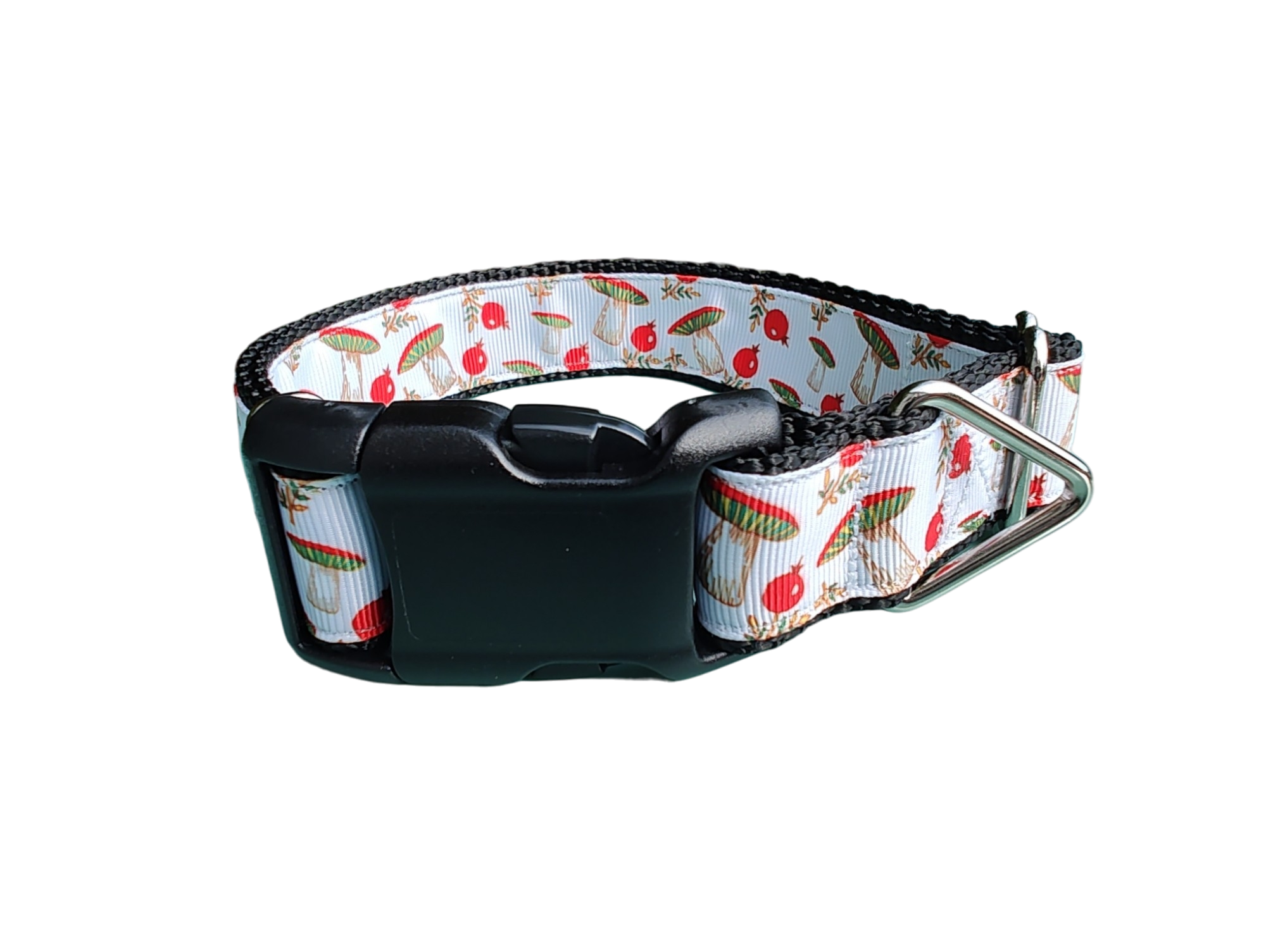 Mushrooms and Berries Nylon Dog Collar