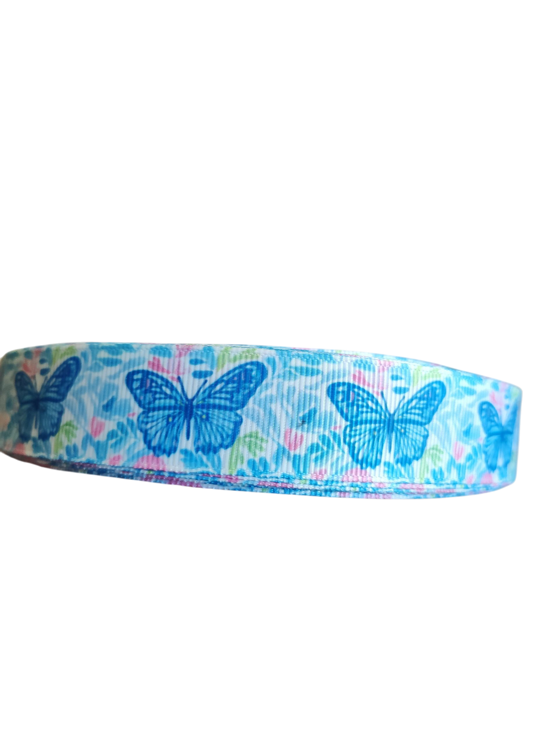 Blue Butterflies Nylon Dog Collar