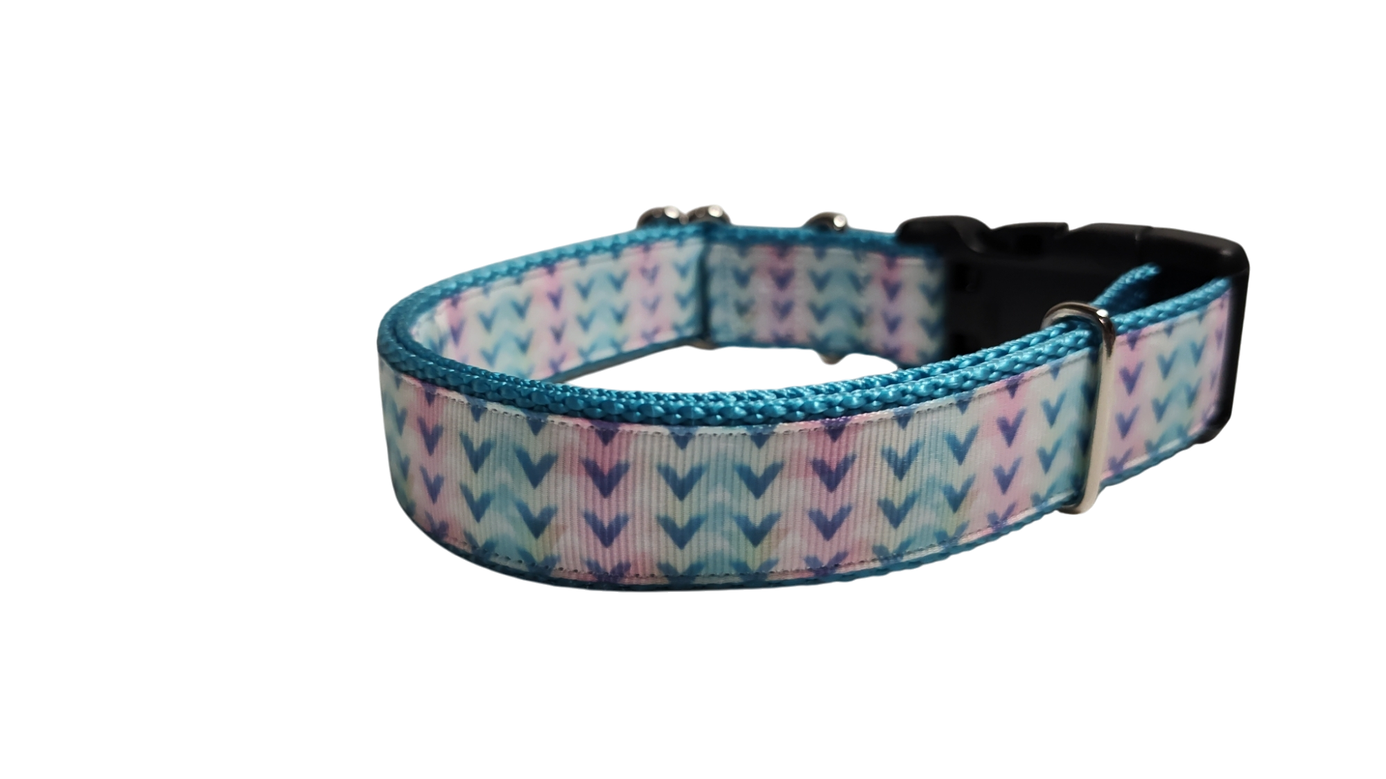 Pastel Tribal V Pattern Nylon Dog Collar