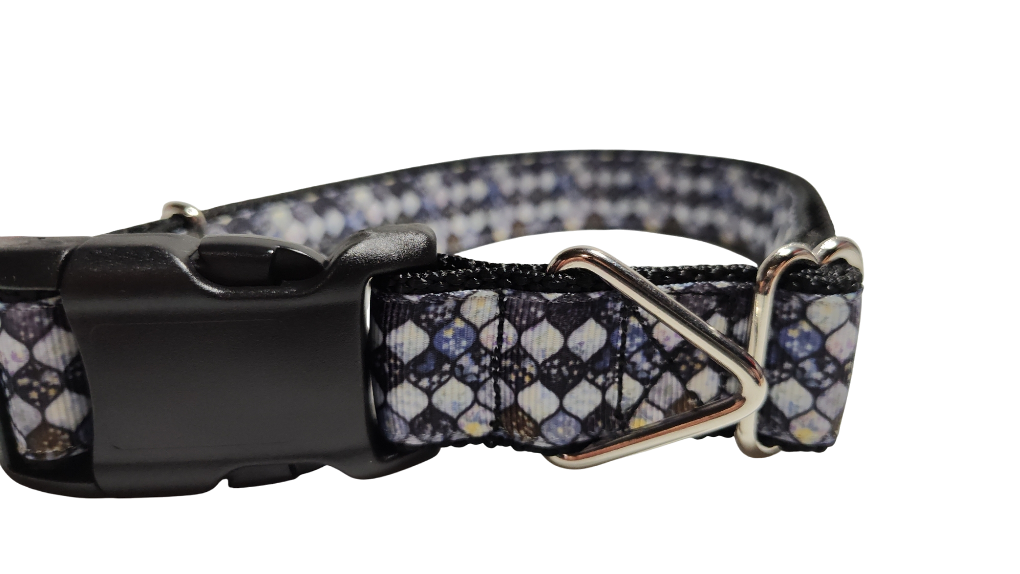 Grey Mosaic Nylon Dog Collar