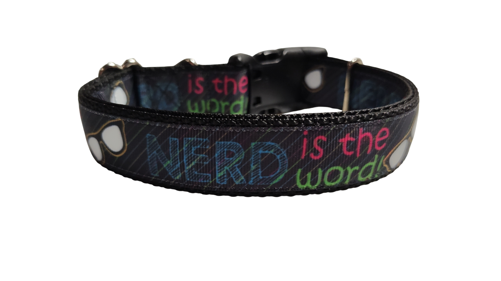 Nerd Is The Word Nylon Dog Collar