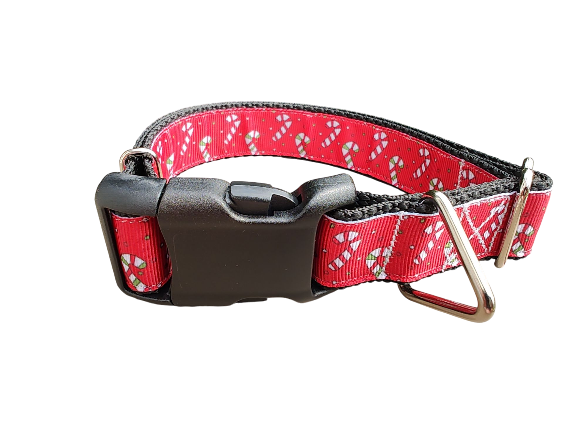 Christmas Candy Canes Nylon Dog Collar