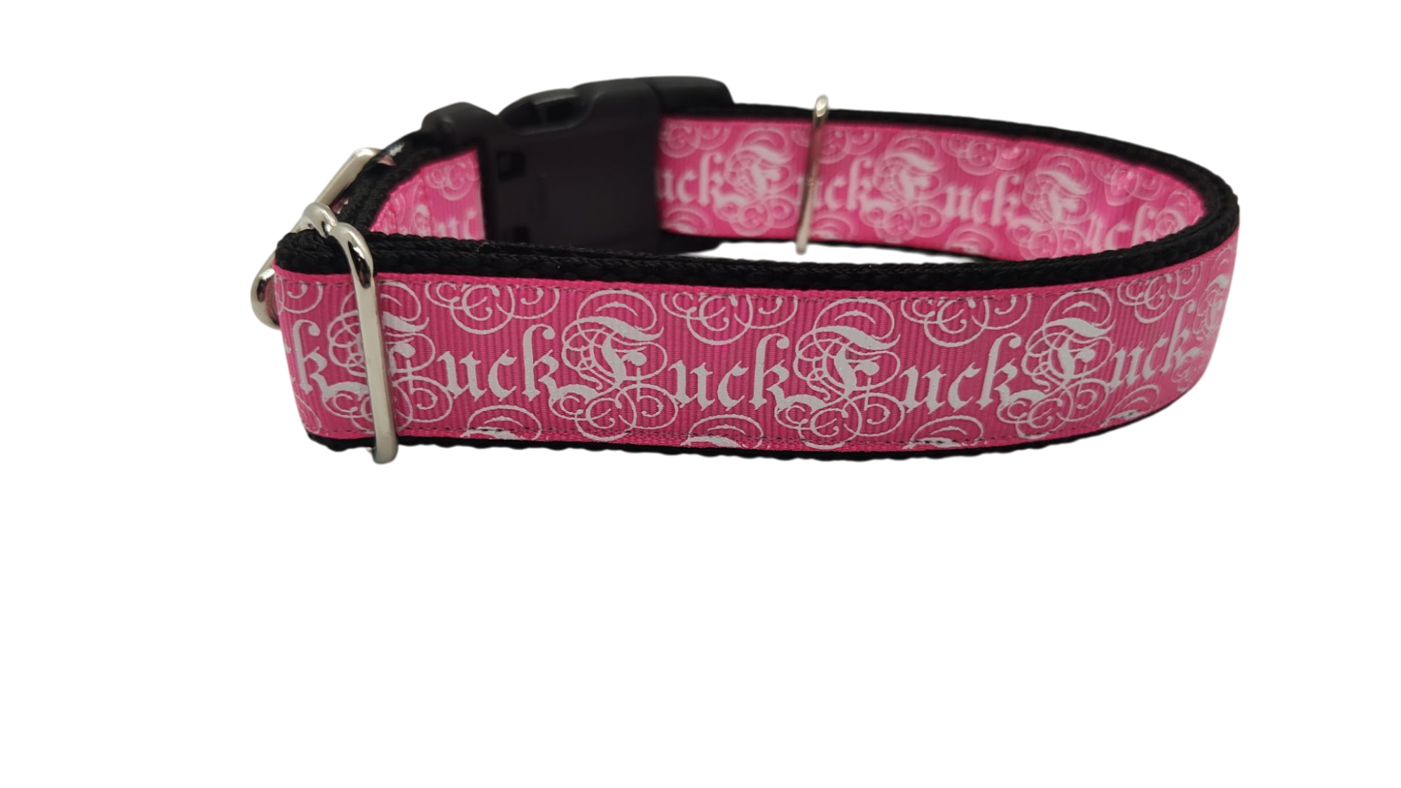 Fuck Pink Nylon Dog Collar