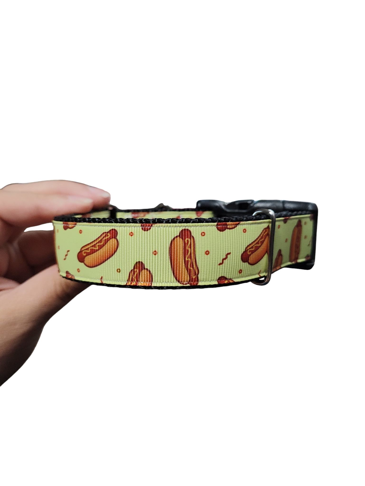 Falling Hotdogs Nylon Dog Collar