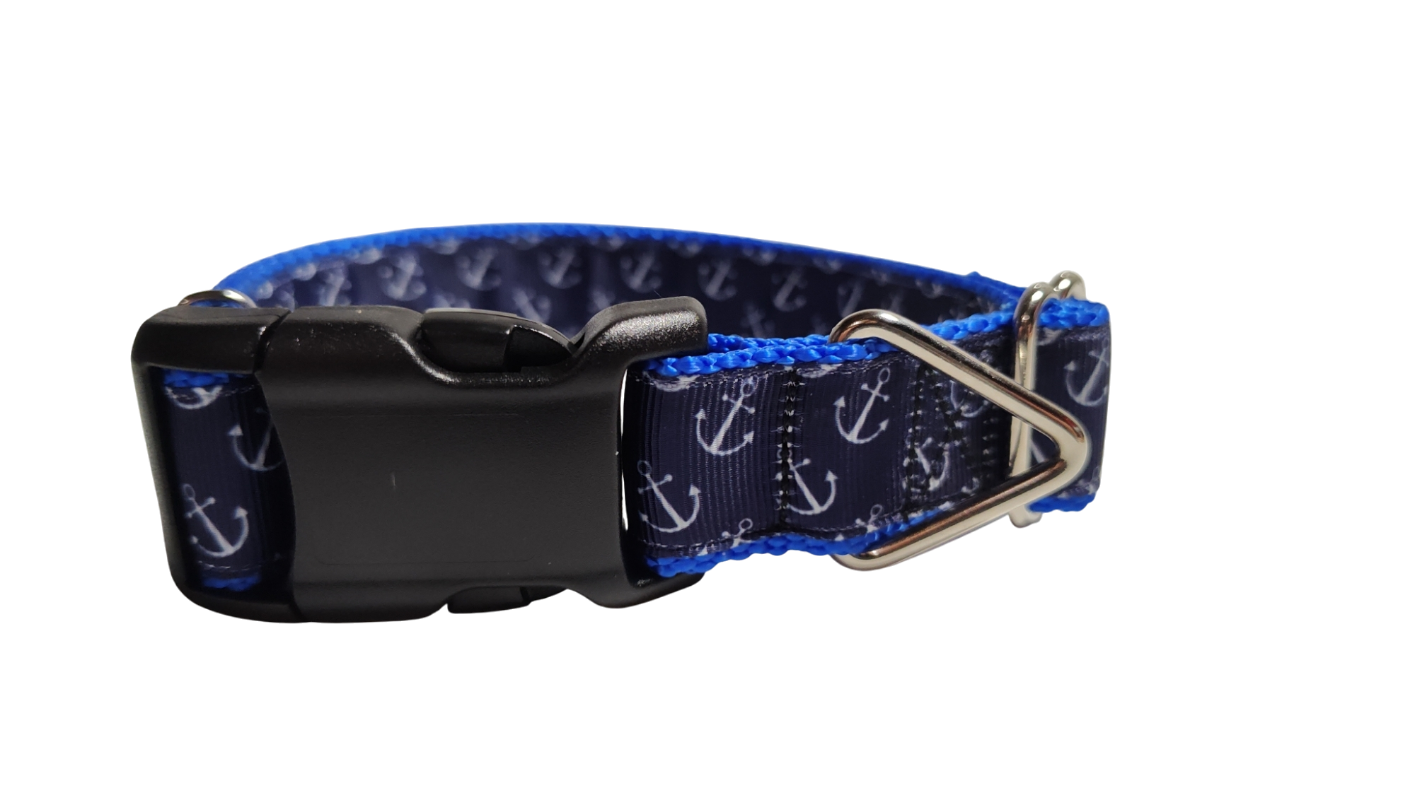 Blue Anchors Nylon Dog Collar