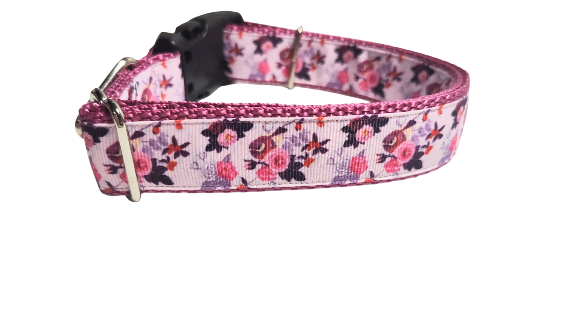 Birds and Flowers Nylon Dog Collar