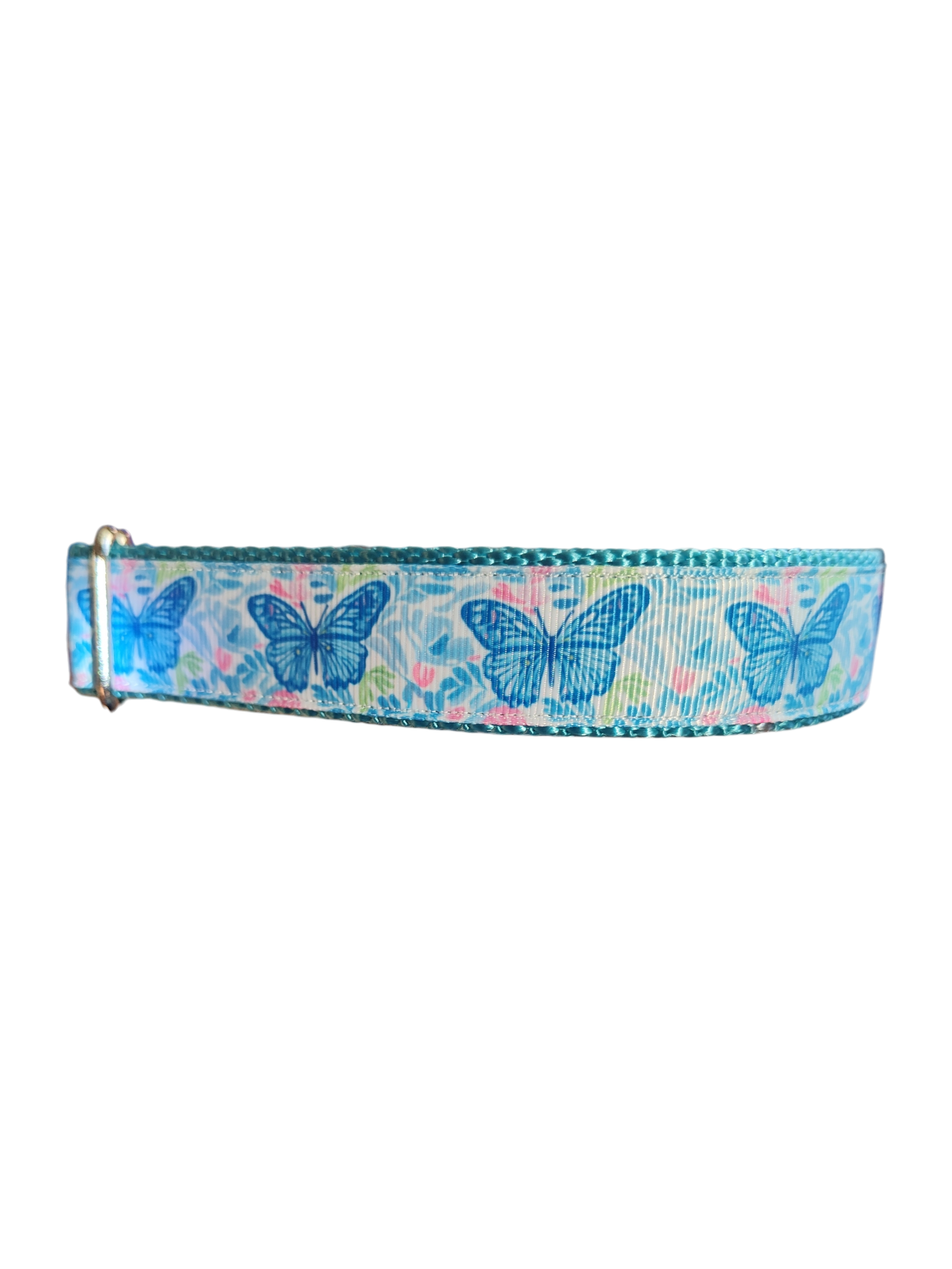 Blue Butterflies Nylon Dog Collar